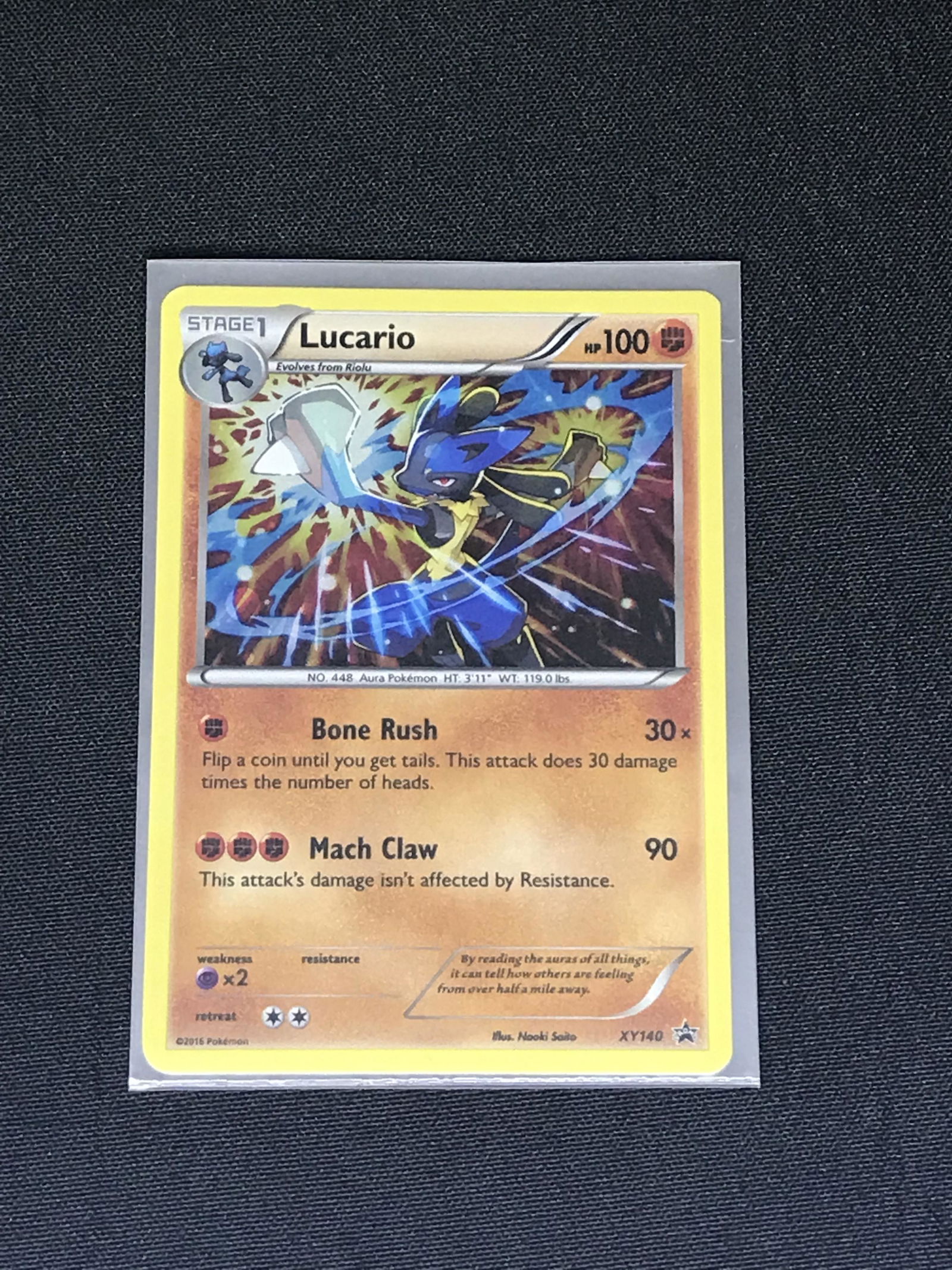 BSP Lucario holo Pokemon single - moderately played (1 of 1)