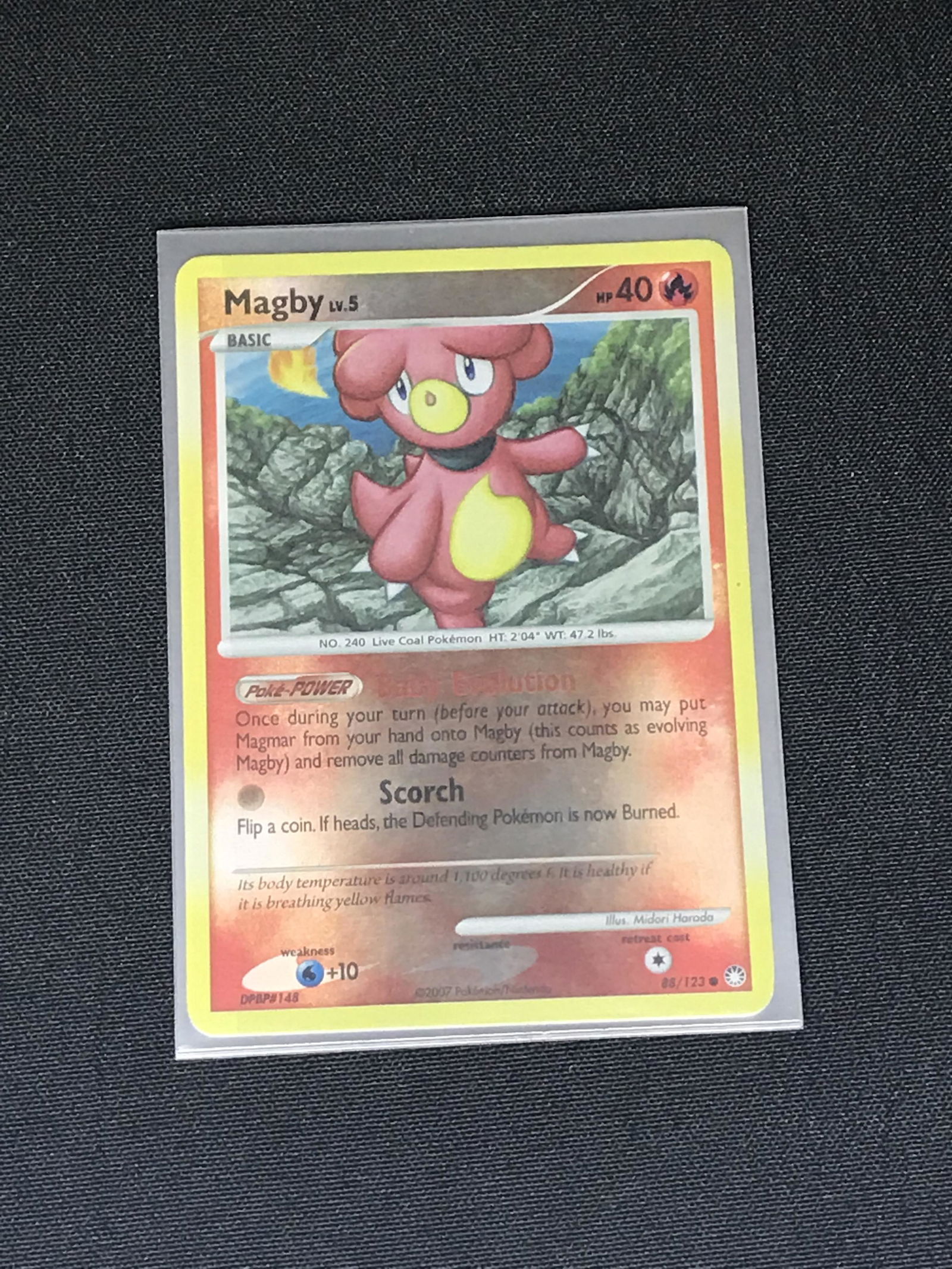 Mysterious Treasures Magby reverse holo Pokemon single - moderately played (1 of 1)