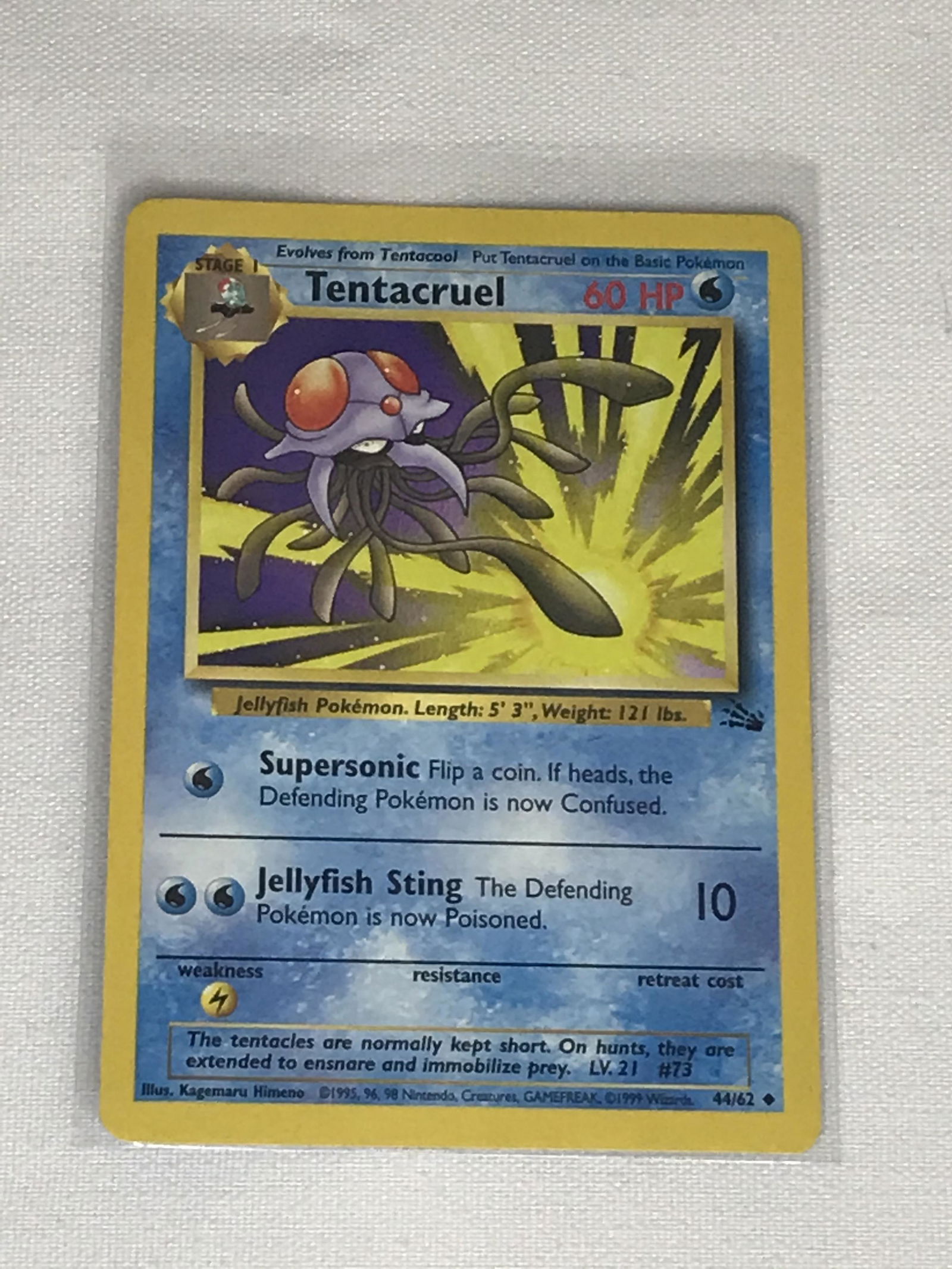 Fossil Tentacruel Pokemon single - moderately played: Fossil Tentacruel Pokemon single - moderately played