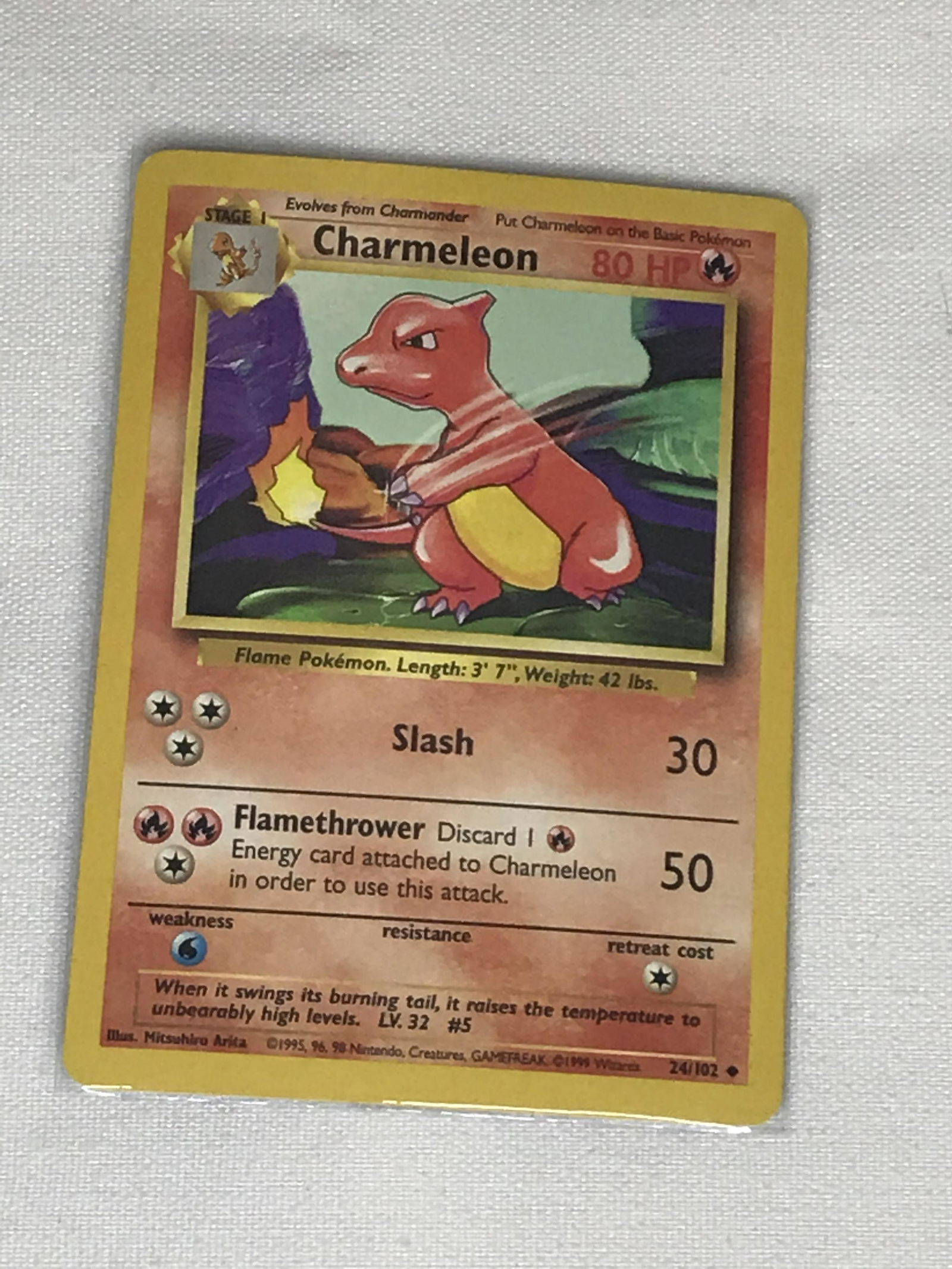 Base Set Charmeleon Pokemon single - moderately played (1 of 1)