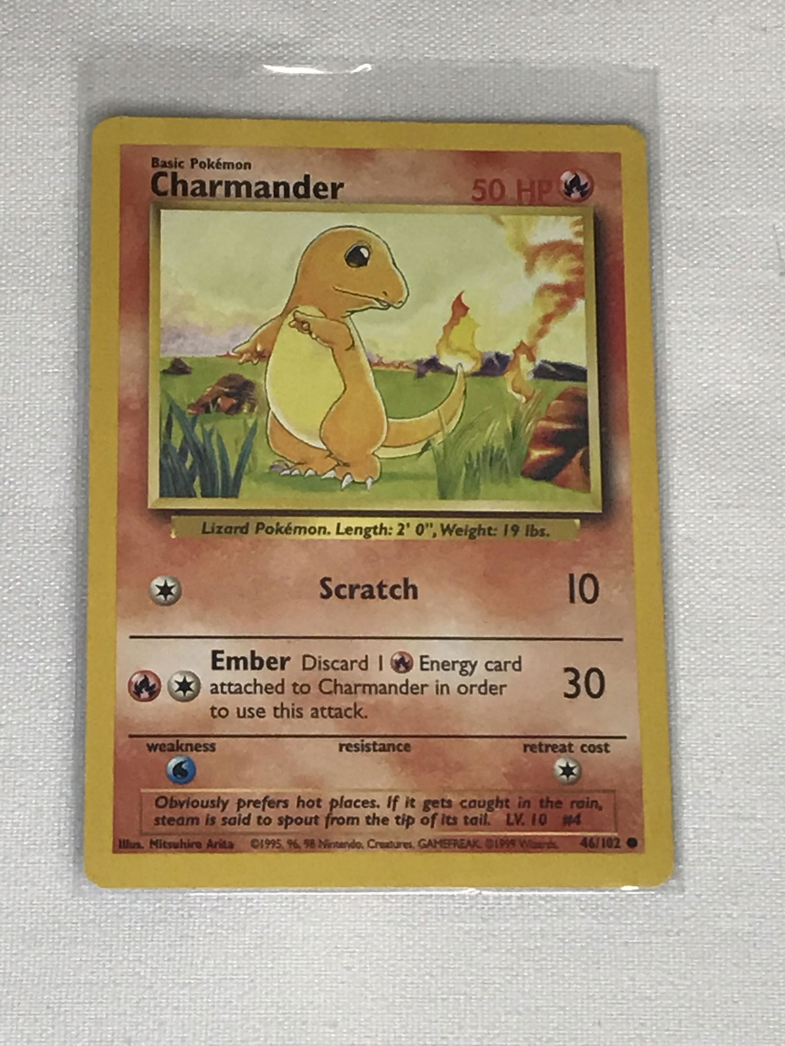 Base Set Charmander Pokemon single - moderately played (1 of 1)