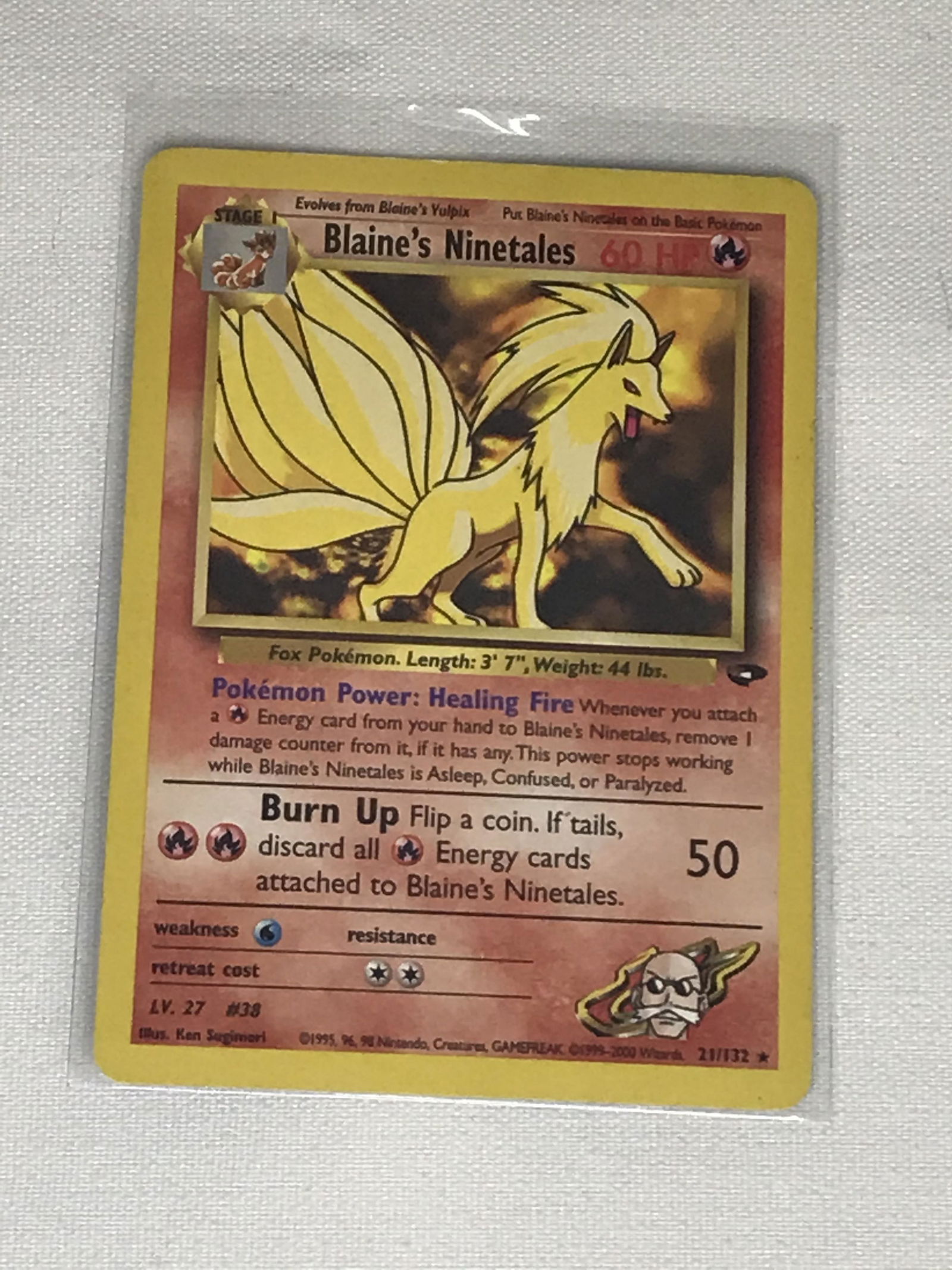 Gym Challenge Blaine's Ninetales Pokemon single - moderately played (1 of 1)