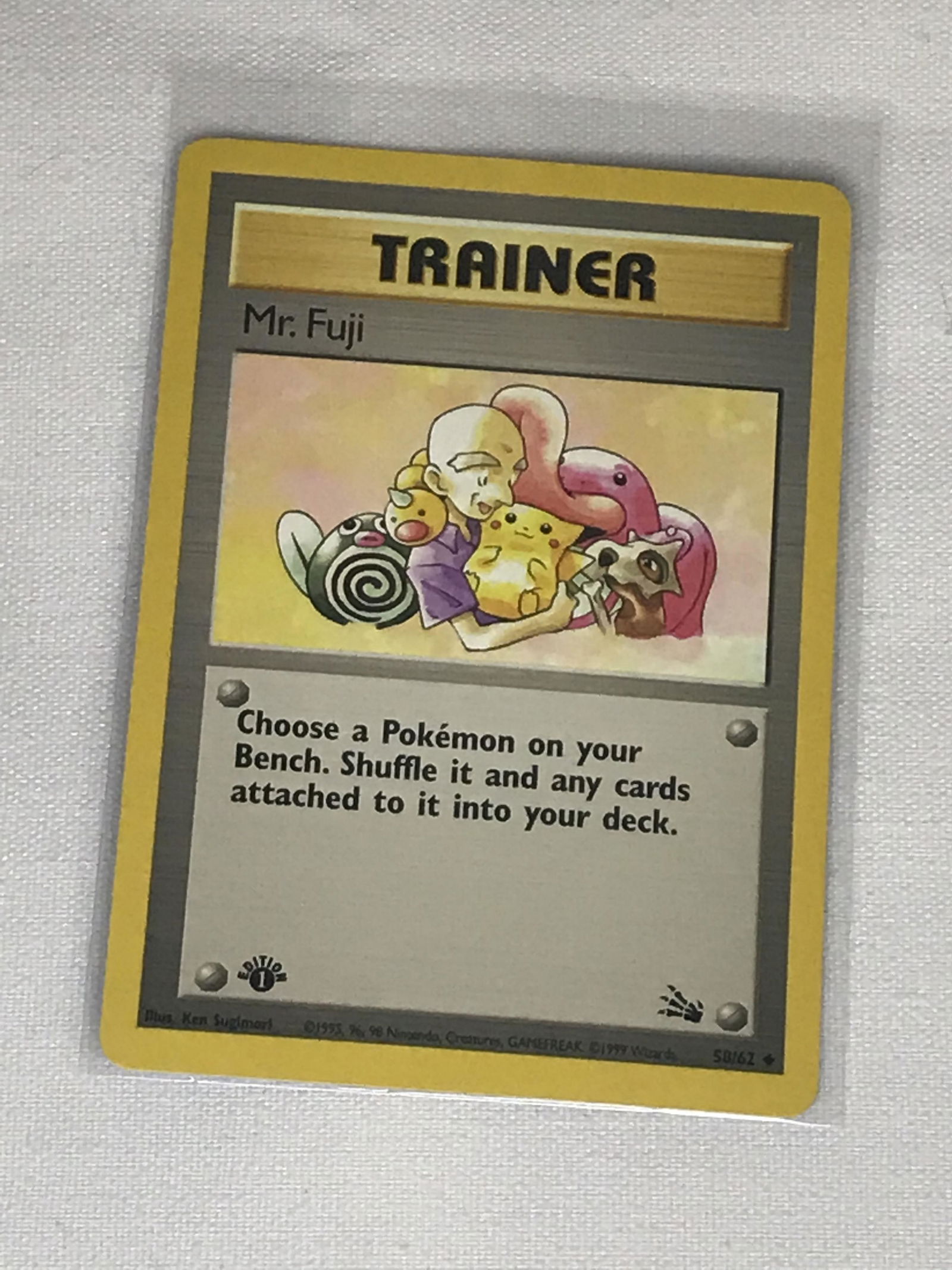 1st Edition Fossil Mr. Fuji Pokemon single - moderately played (1 of 1)