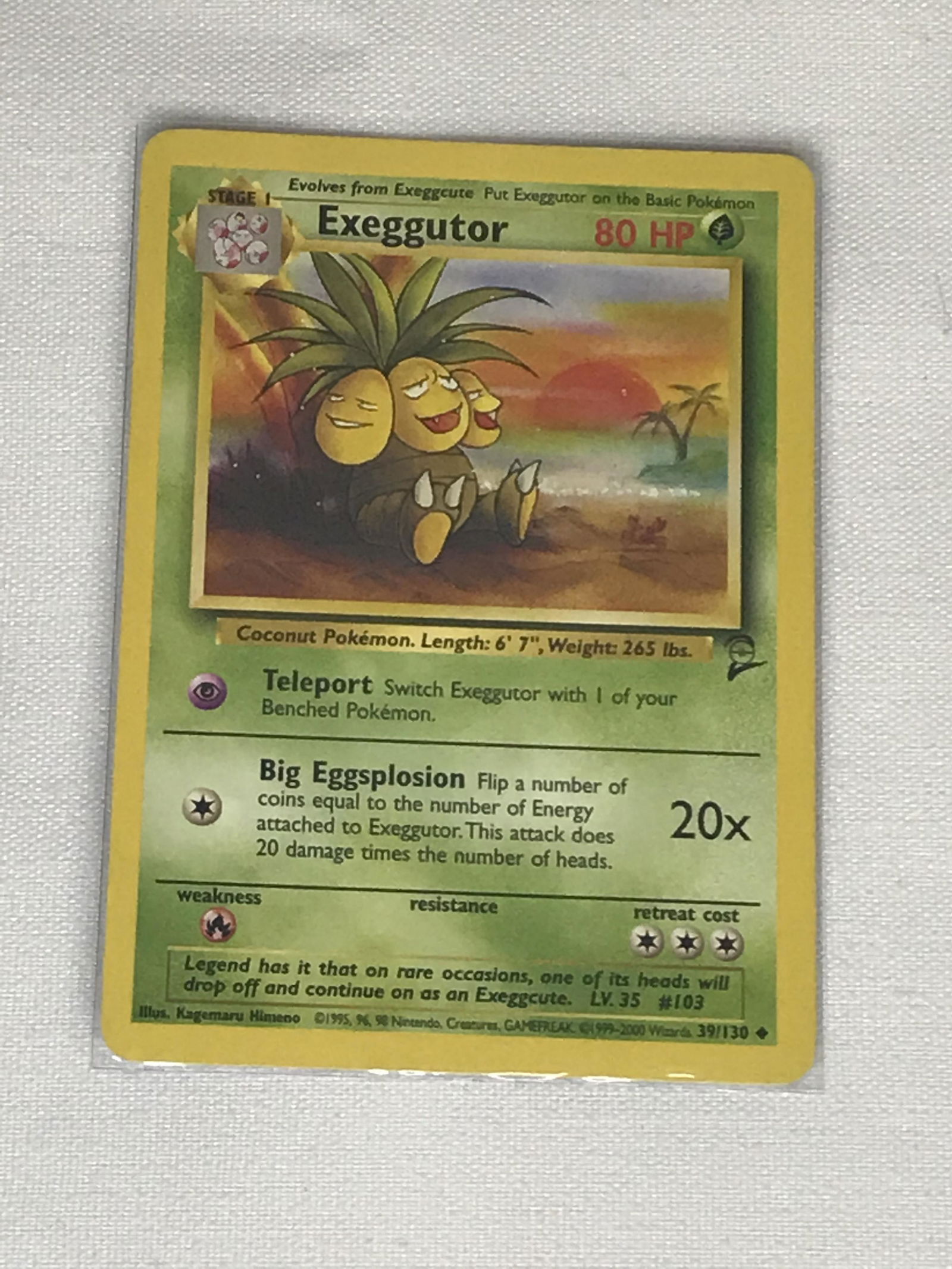 Base Set 2 Exeggutor Pokemon single - moderately played (1 of 1)