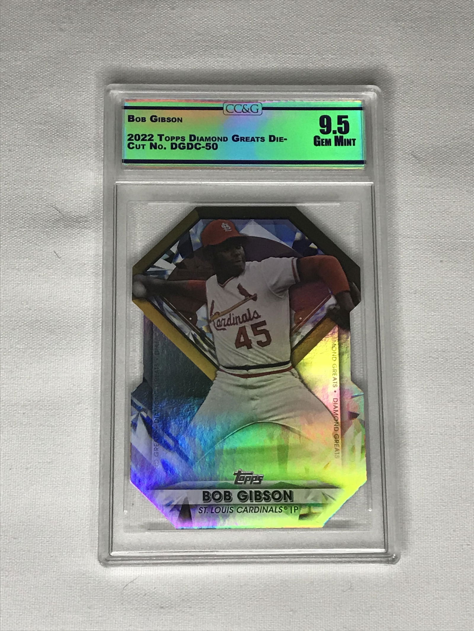 Bob Gibson Topps Diamond Greats Die-Cut CC&G 9.5 (1 of 1)