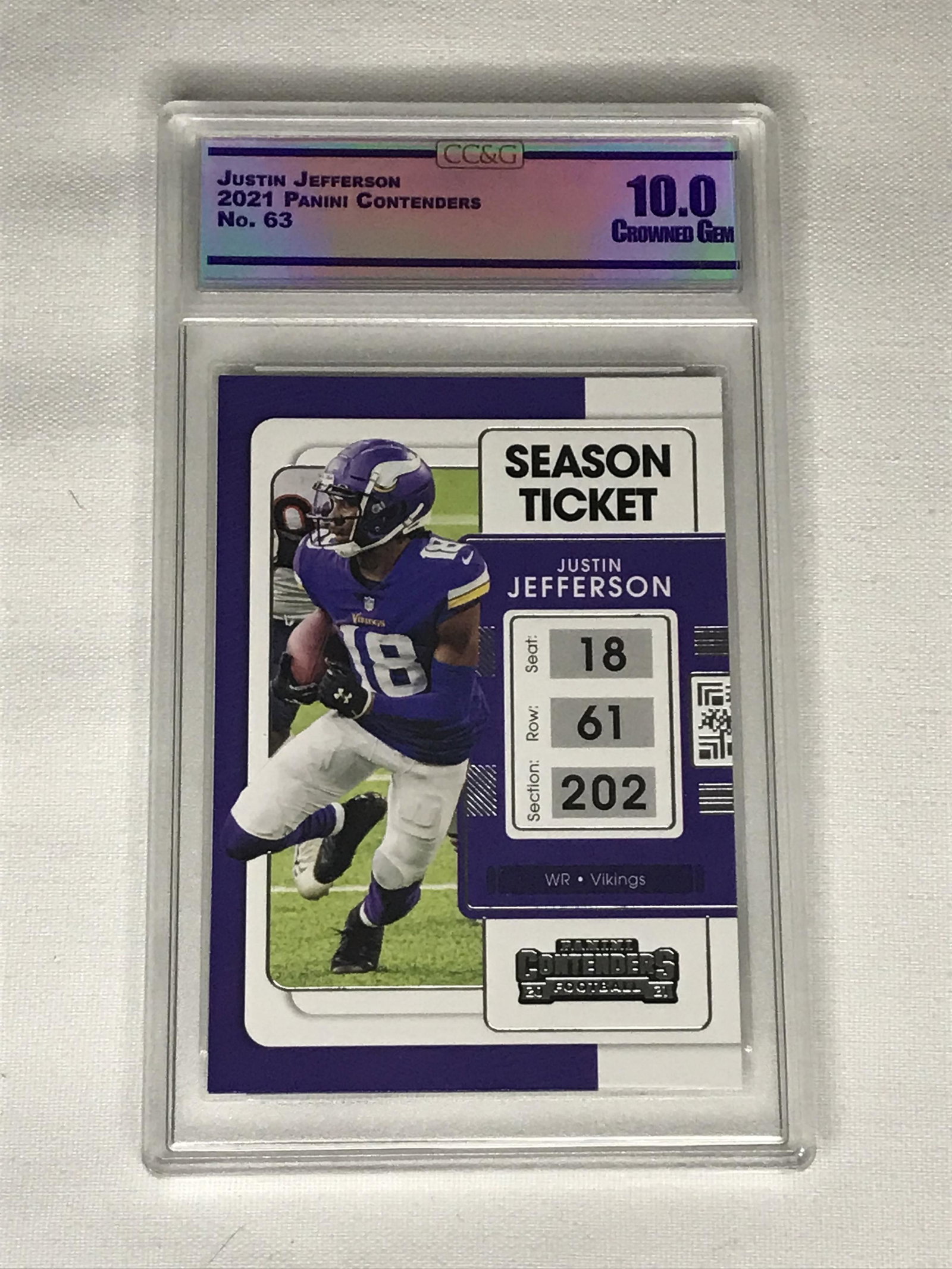 Justin Jefferson Panini Contenders CC&G 10: Justin Jefferson Panini Contenders CC&G 10