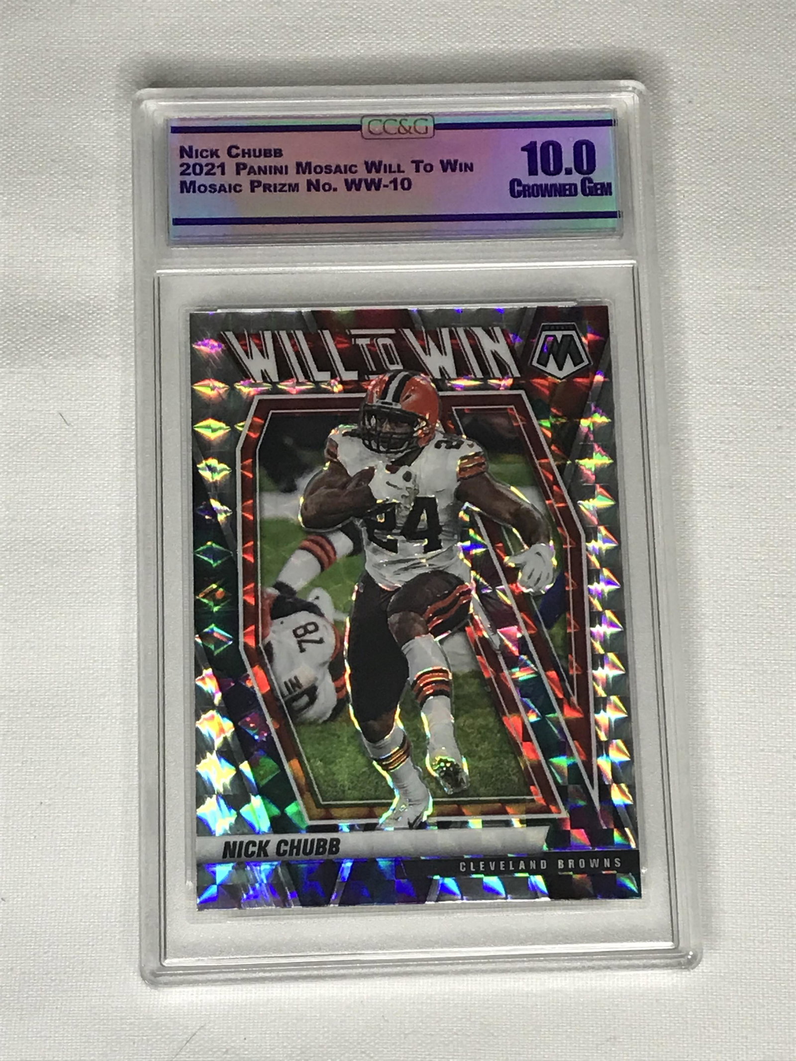 Nick Chubb Panini Mosaic Will To Win Prizm CC&G 10 (1 of 1)