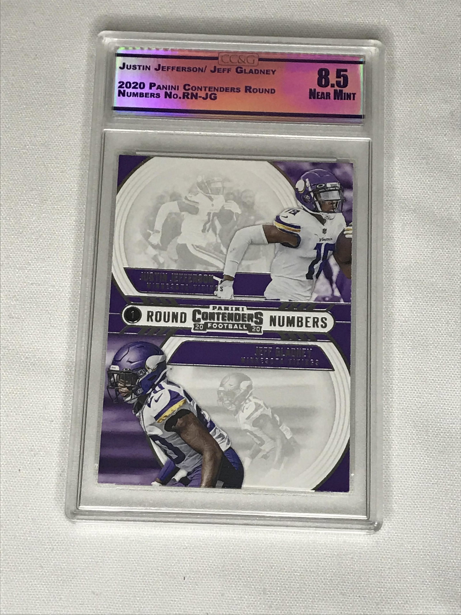 Justin Jefferson Panini Contenders Rookie CC&G 8.5: Justin Jefferson Panini Contenders Rookie CC&G 8.5