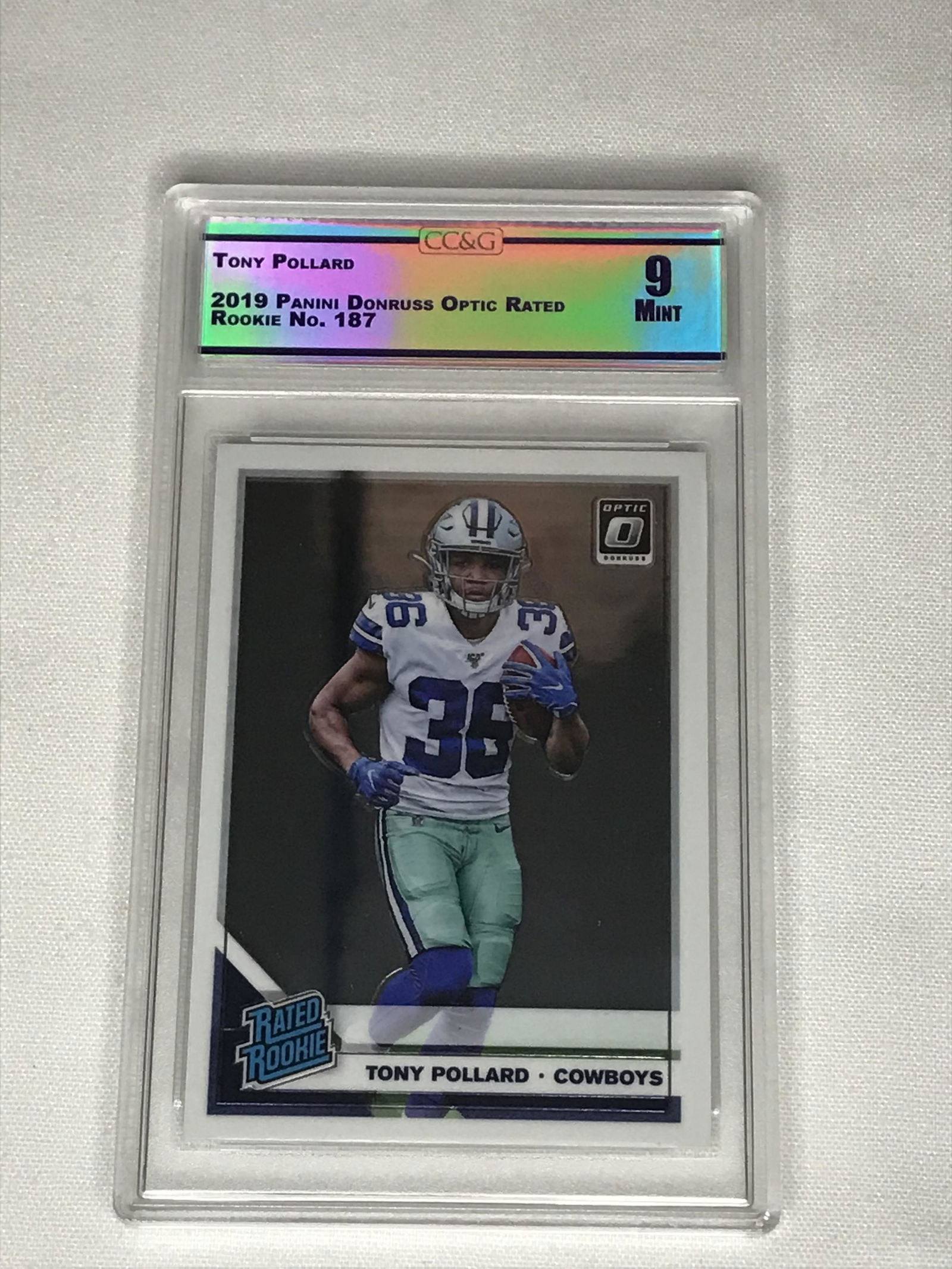 Tony Pollard Panini Donruss Optic Rated Rookie CC&G 9: Tony Pollard Panini Donruss Optic Rated Rookie CC&G 9