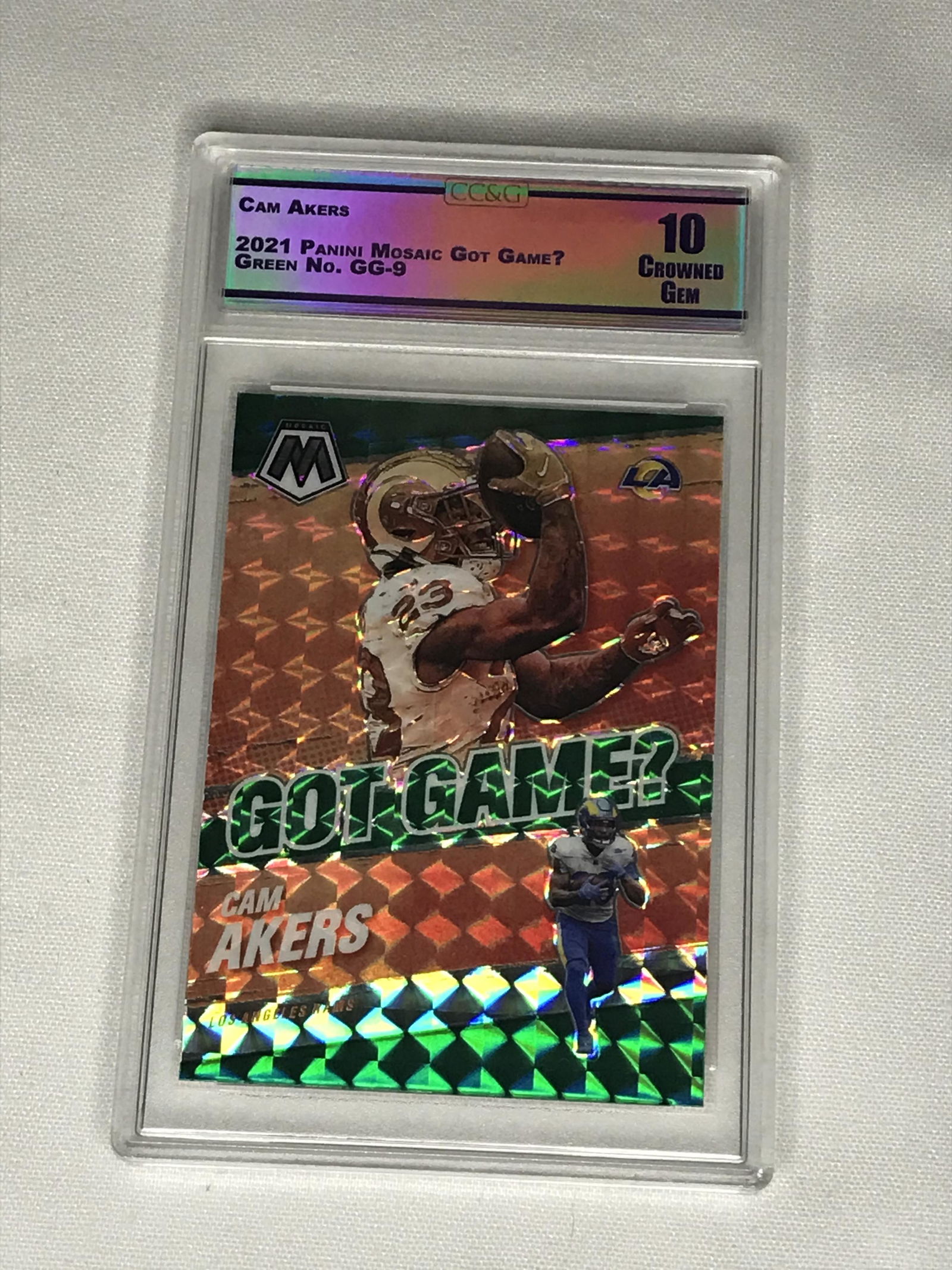 Cam Akers Panini Mosaic Got Game Green CC&G 10 (1 of 1)