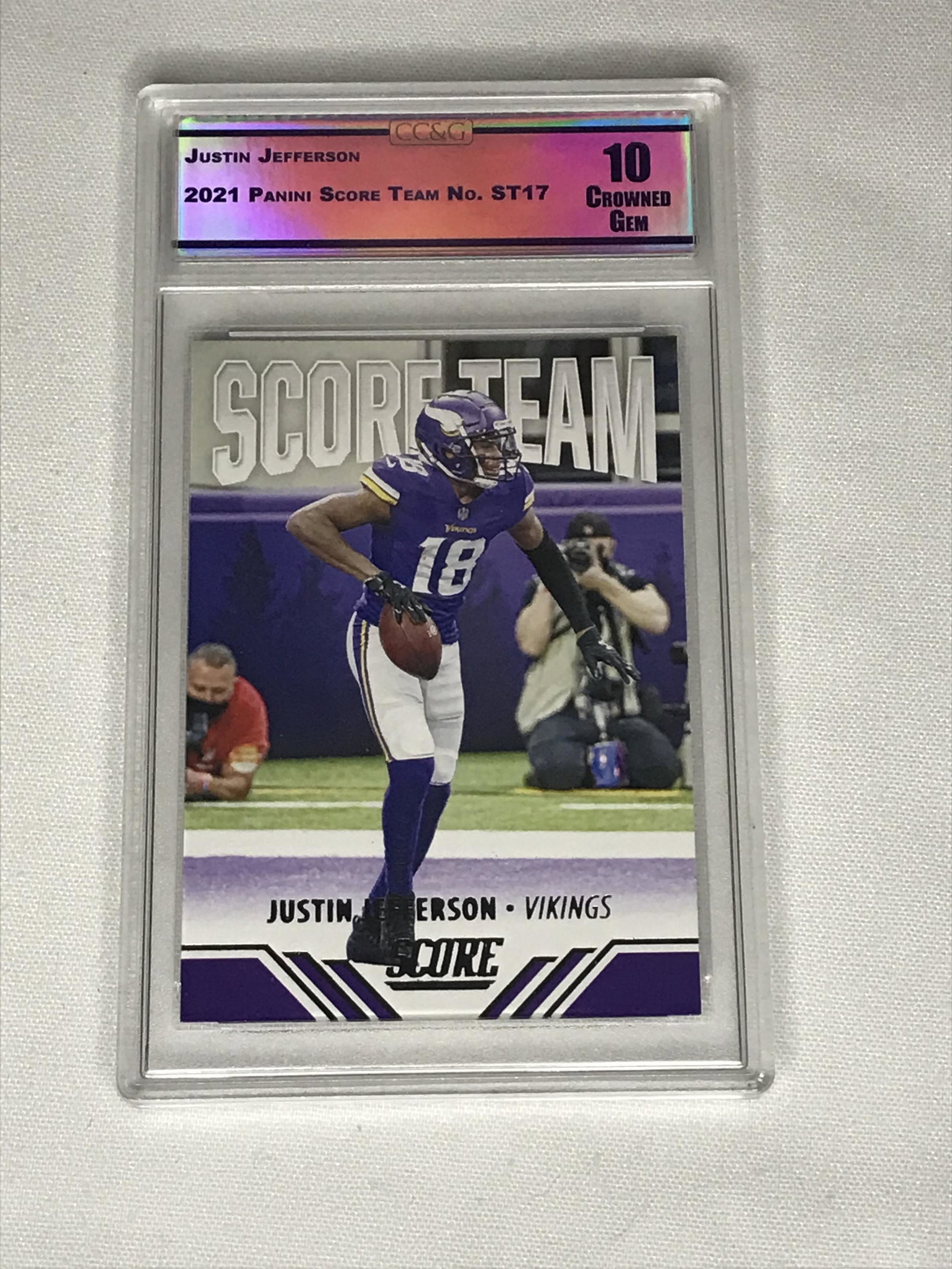 Justin Jefferson Panini Score CC&G 10: Justin Jefferson Panini Score CC&G 10