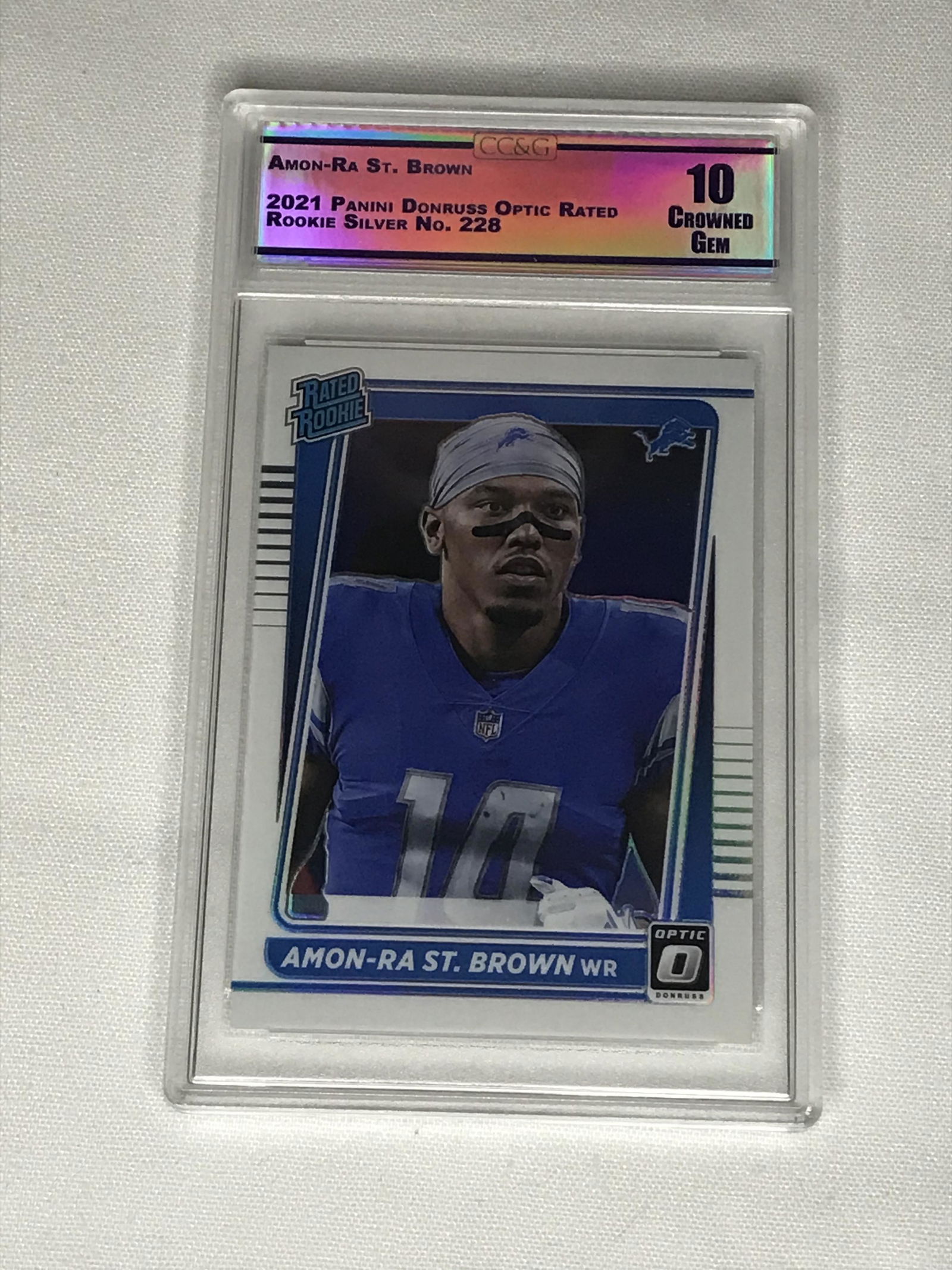 Amon-Ra St. Brown Panini Donruss Optic Rated Rookie CC&G 10 (1 of 1)