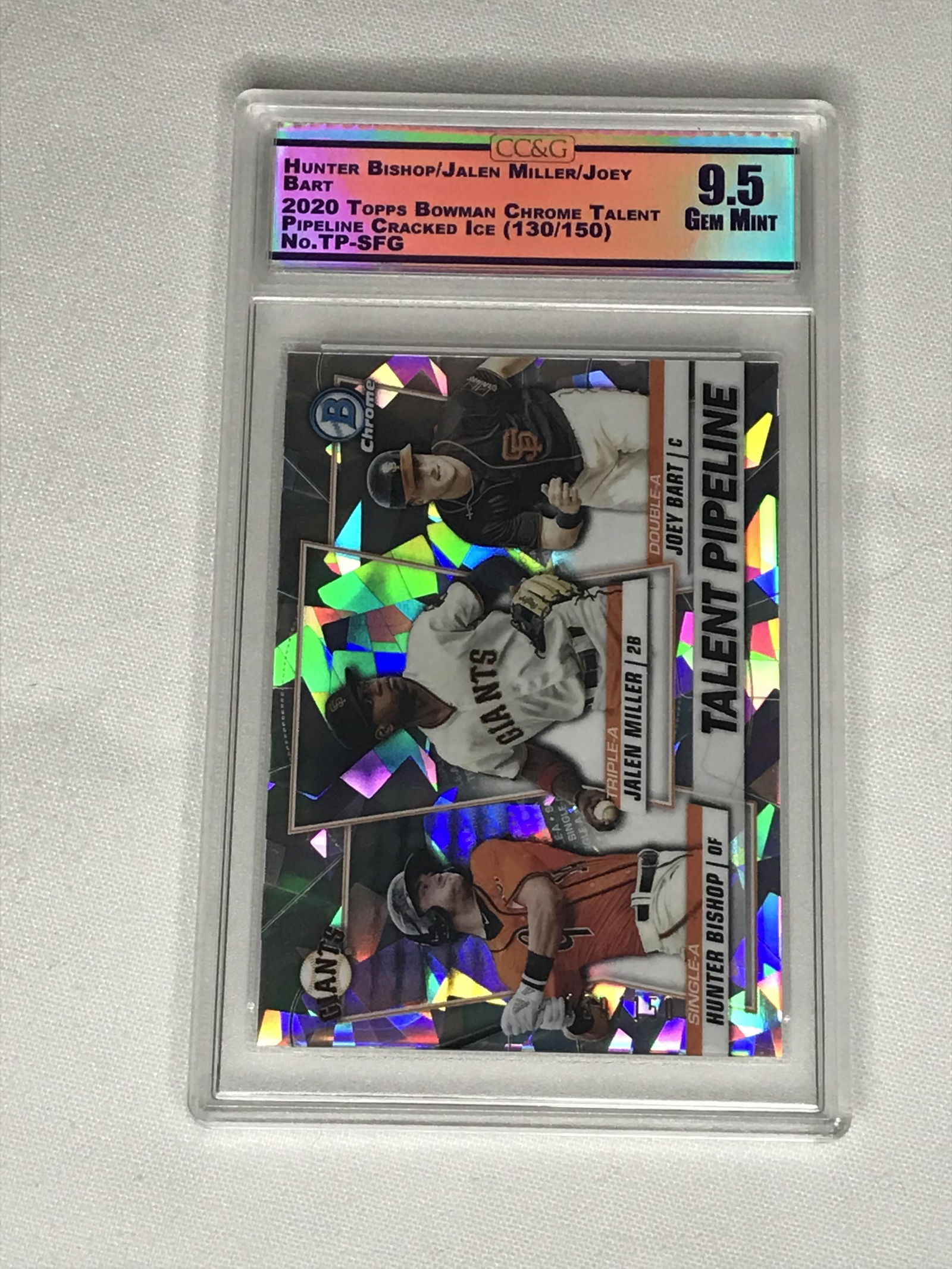 Bishop/Miller/Bart Bowman Chrome Talent Pipeline Ice Refractor CC&G 9.5 (1 of 1)
