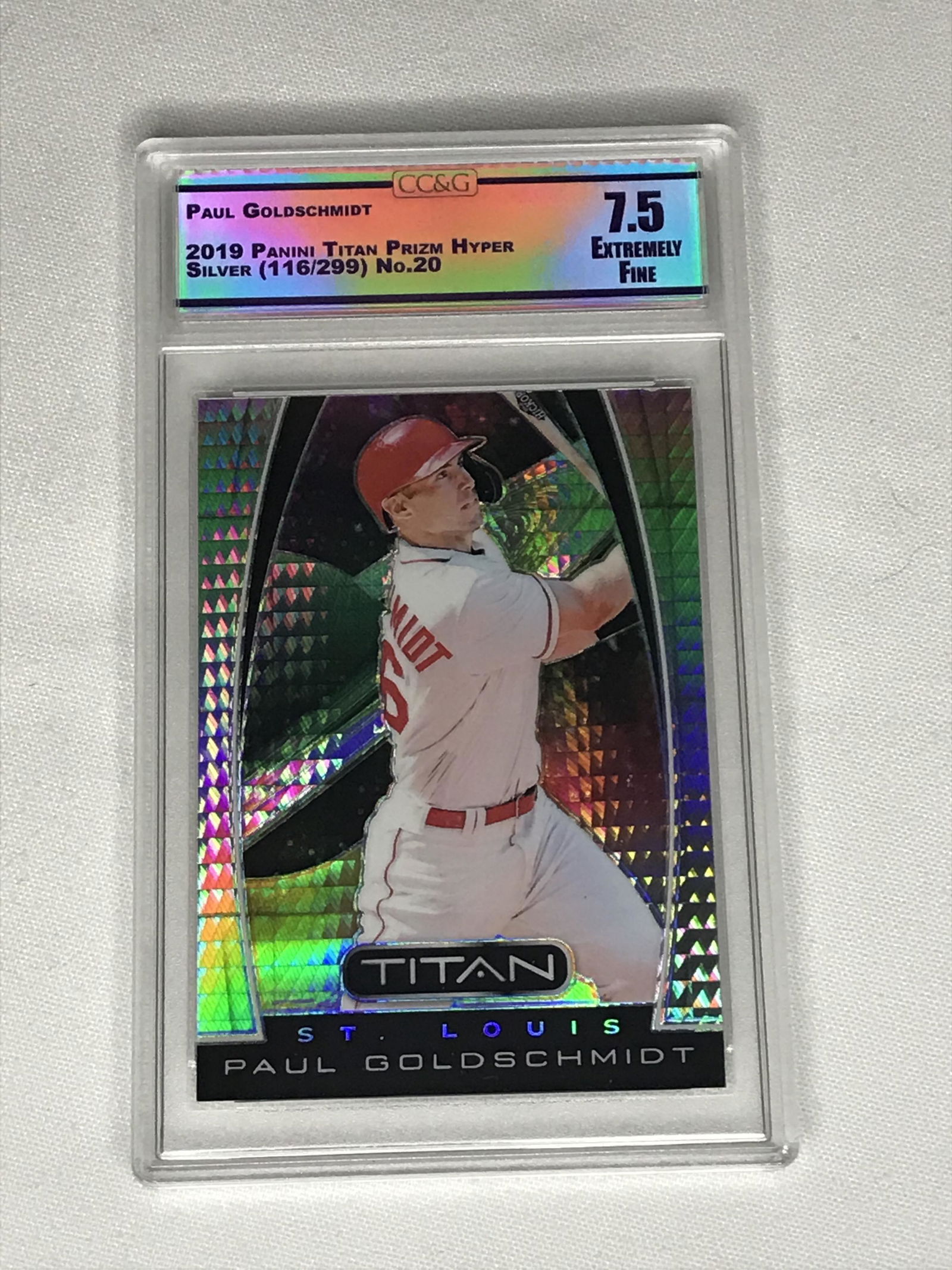 Paul Goldschmidt Panini Titan Hyper Silver (116/299) CC&G 7.5: Paul Goldschmidt Panini Titan Hyper Silver (116/299) CC&G 7.5