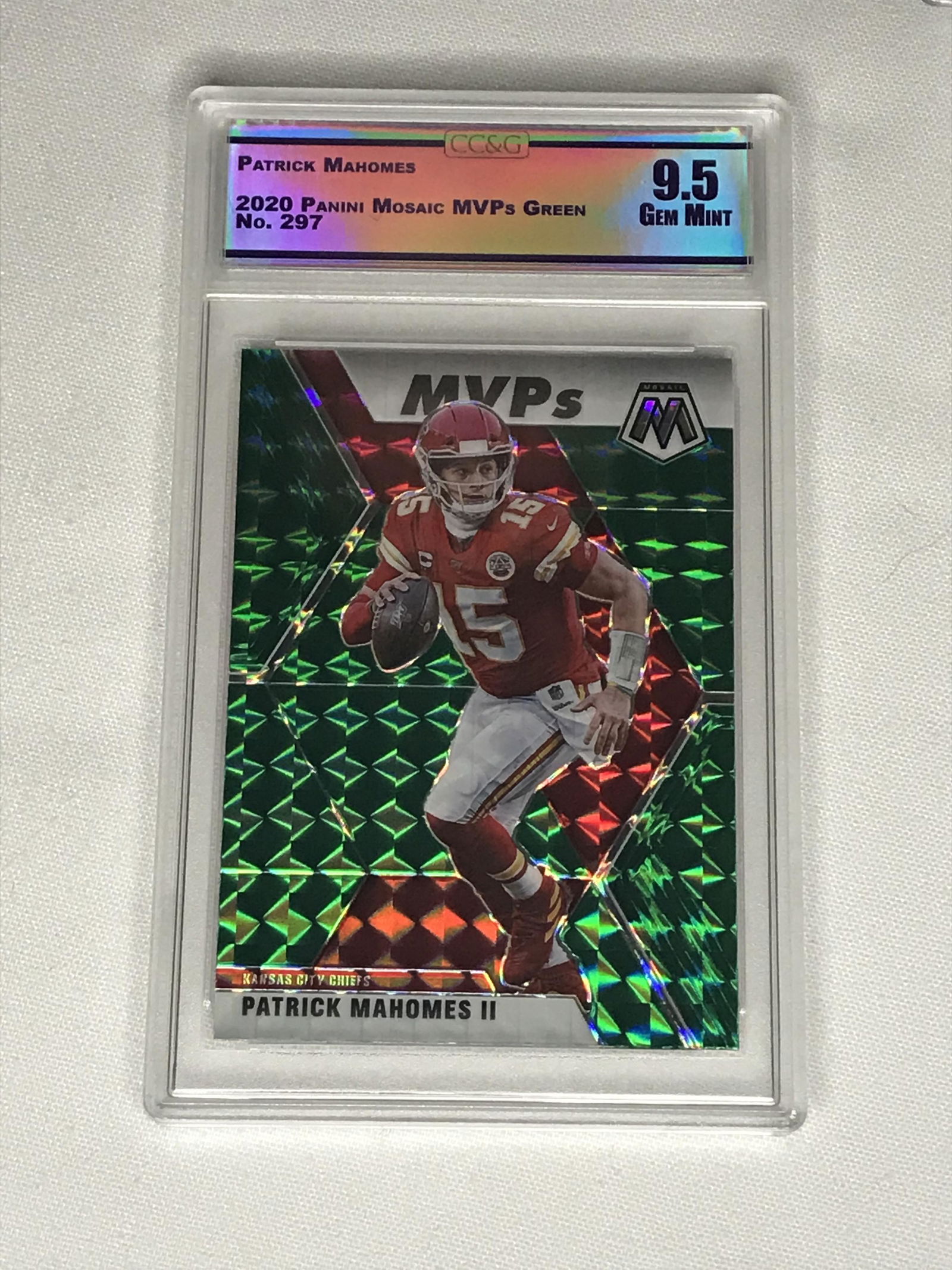Patrick Mahomes Panini Mosaic Green CC&G 9.5 (1 of 1)