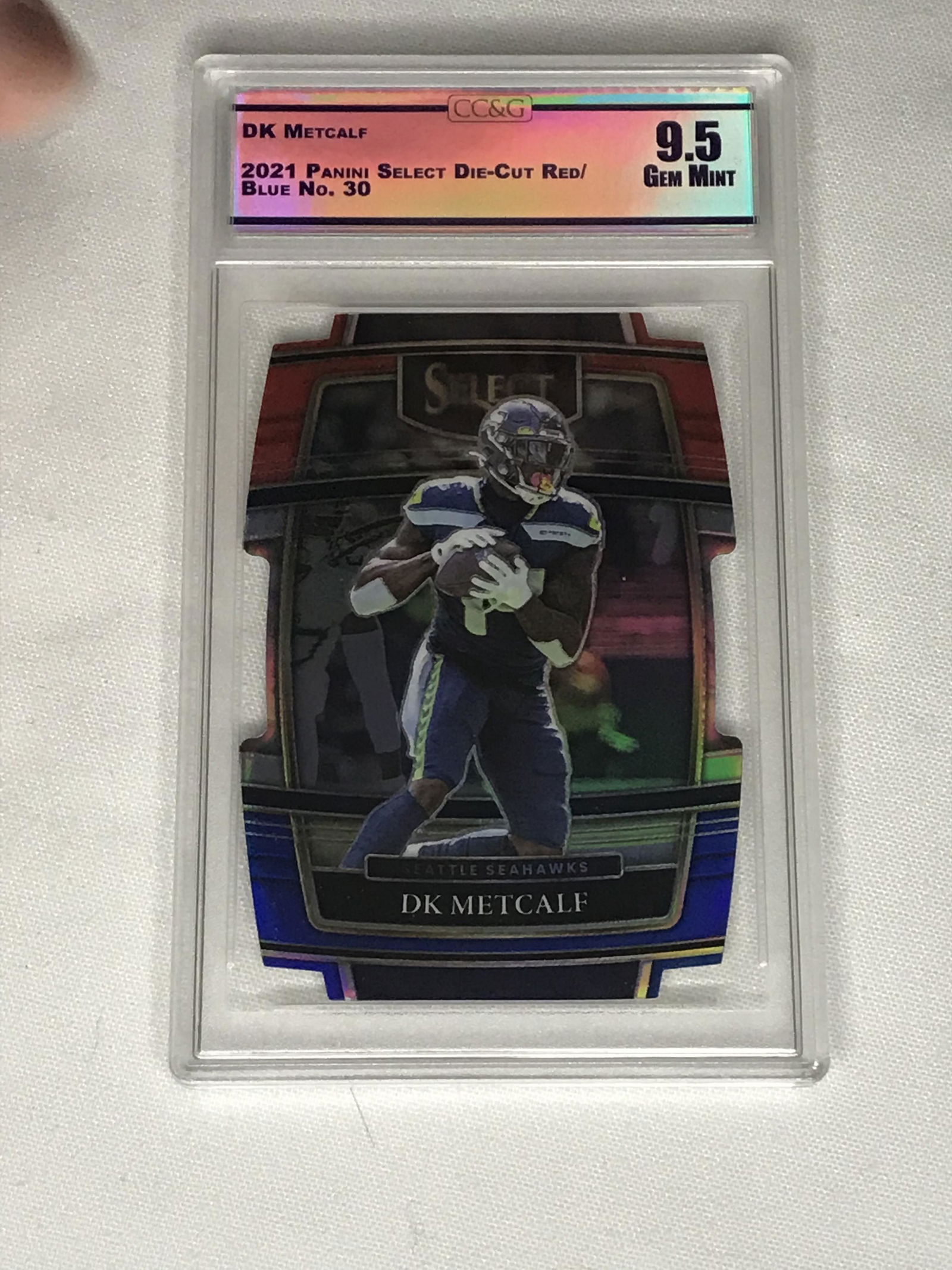 DK Metcalf Panini Select Die-Cut Red/Blue CC&G 9.5 (1 of 1)