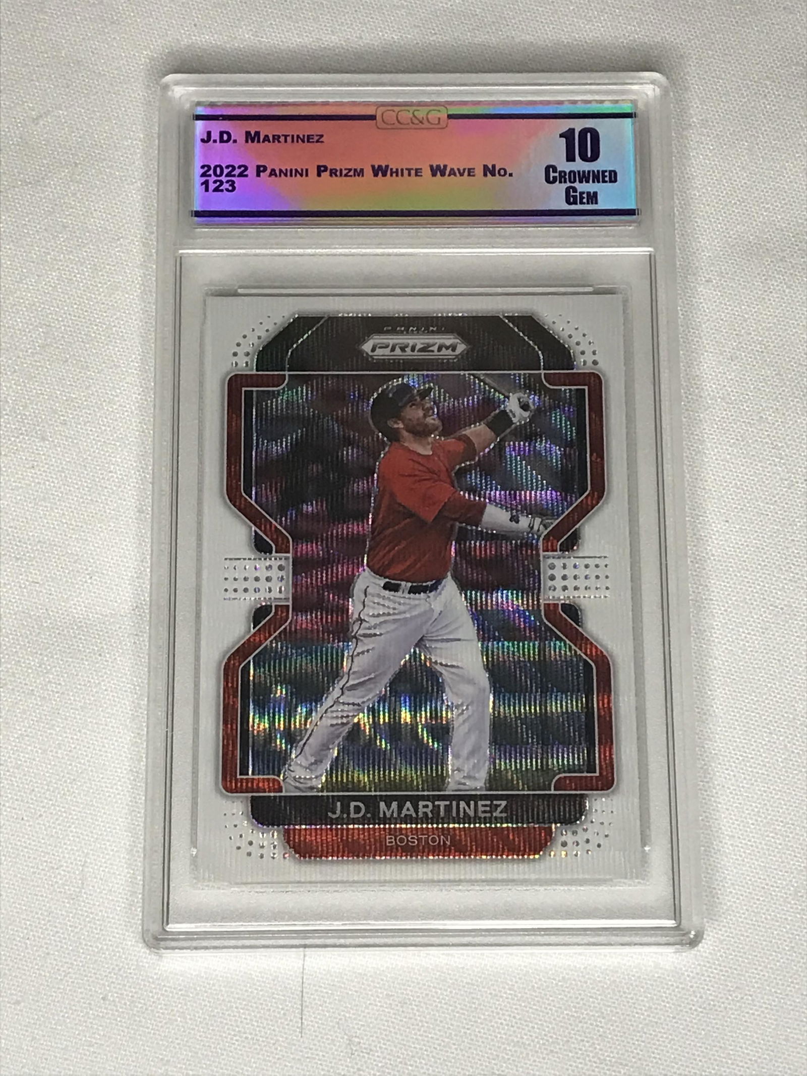 JD Martinez Panini Prizm White Wave CC&G 10 (1 of 1)