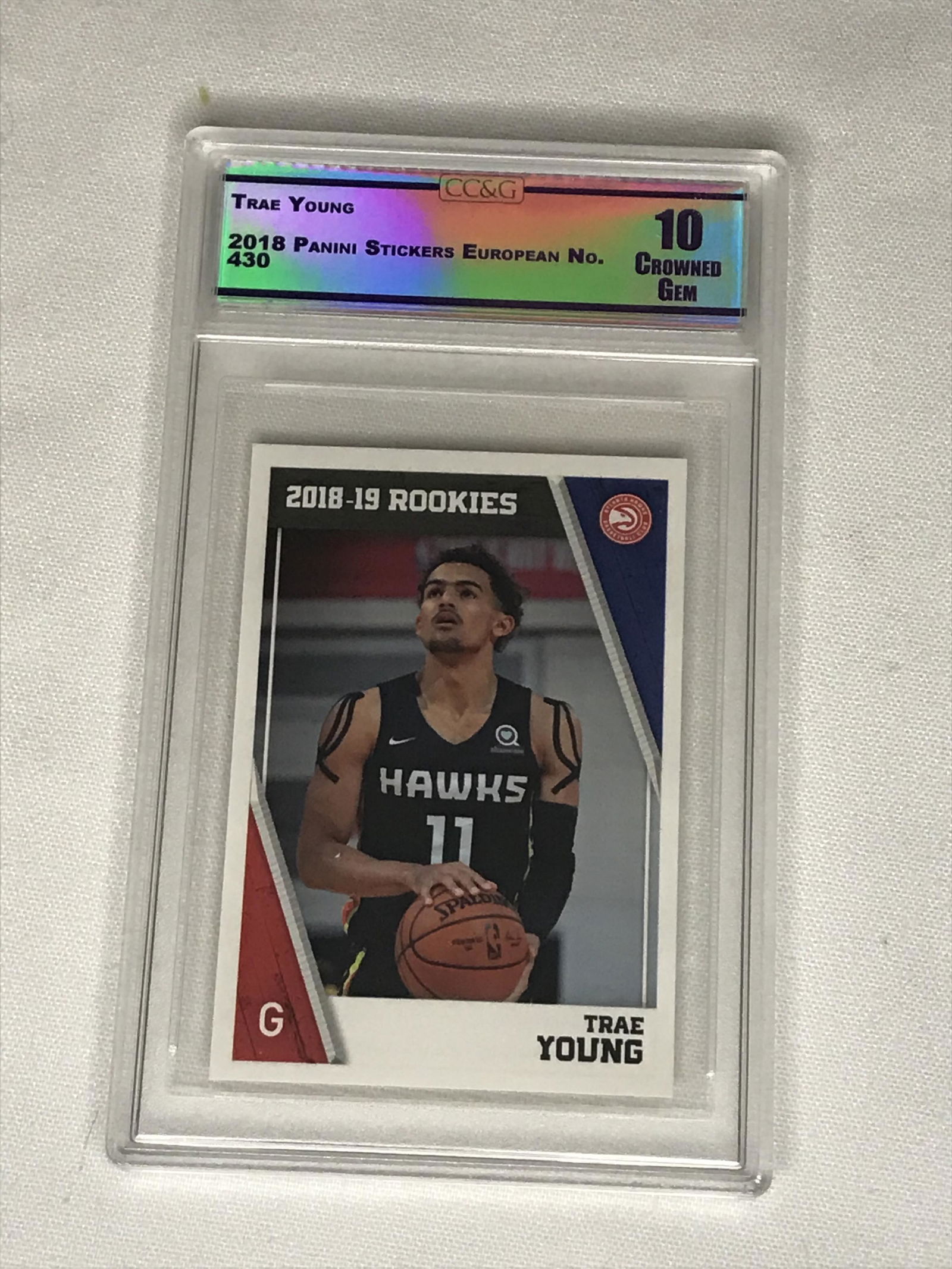 Trae Young PaniniStickers Europeon Rookie CC&G 10 (1 of 1)
