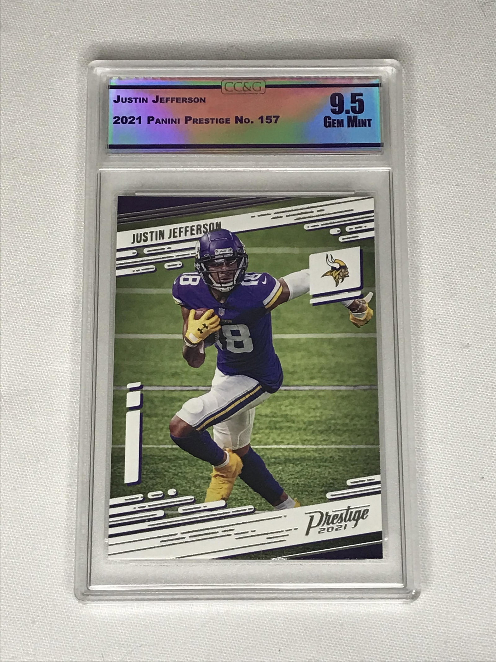 Justin Jefferson Panini Prestige CC&G 9.5: Justin Jefferson Panini Prestige CC&G 9.5