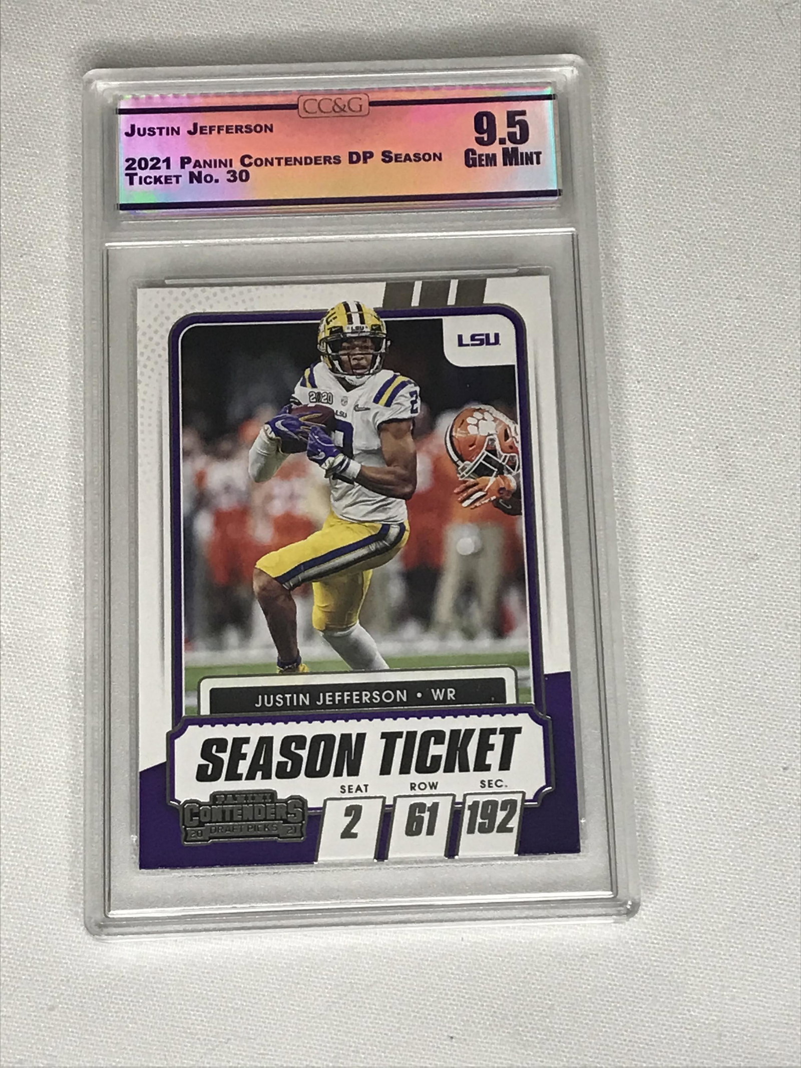 Justin Jefferson Panini Contenders CC&G 9.5: Justin Jefferson Panini Contenders CC&G 9.5