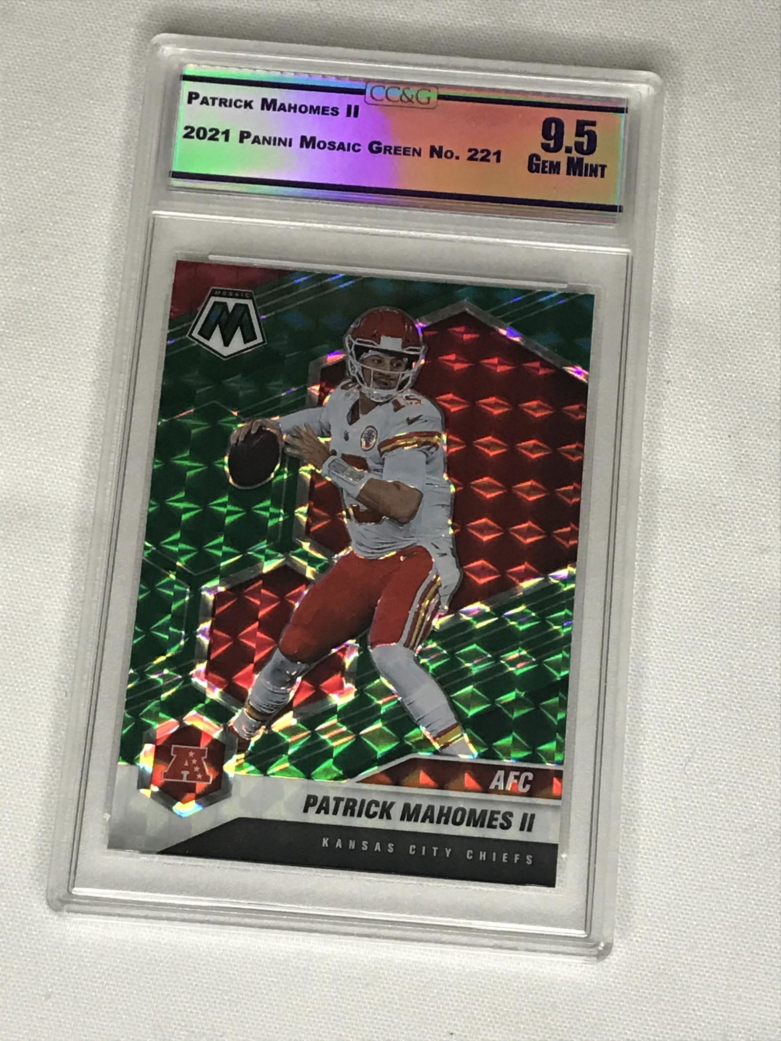 Patrick Mahomes II Panini Mosaic Green CC&G 9.5 (1 of 1)
