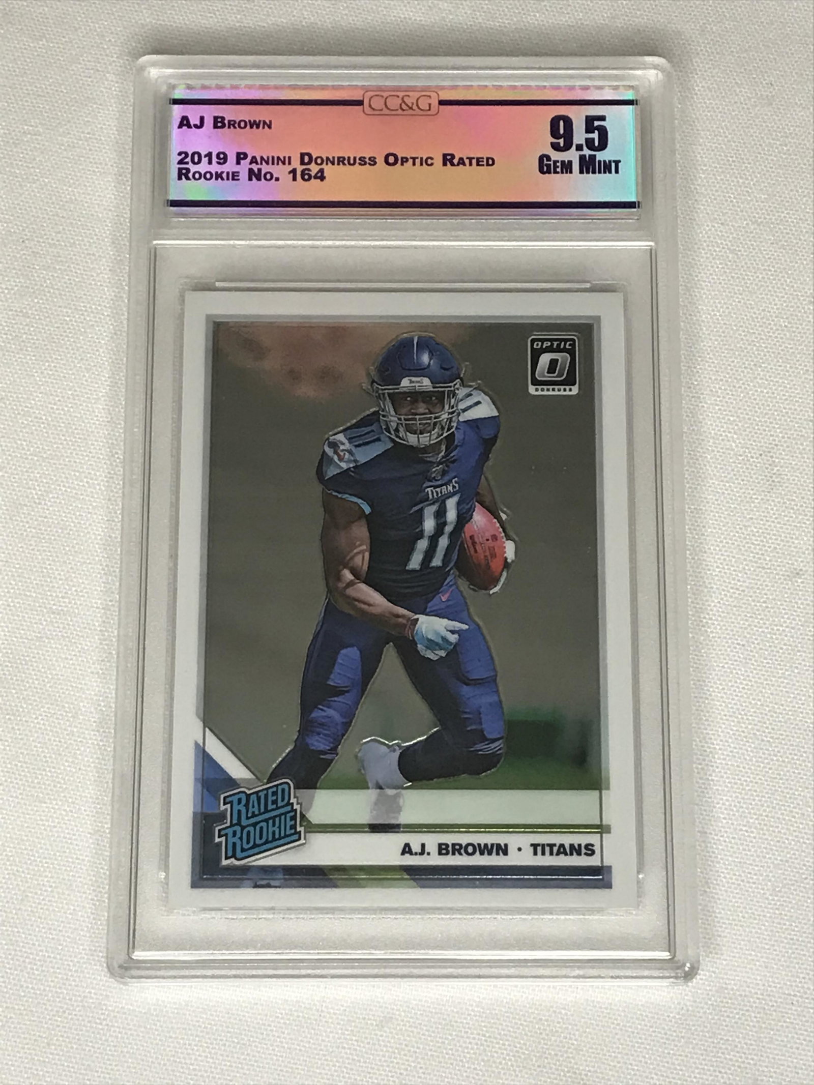 AJ Brown Panini Donruss Optic CC&G 9.5: AJ Brown Panini Donruss Optic CC&G 9.5