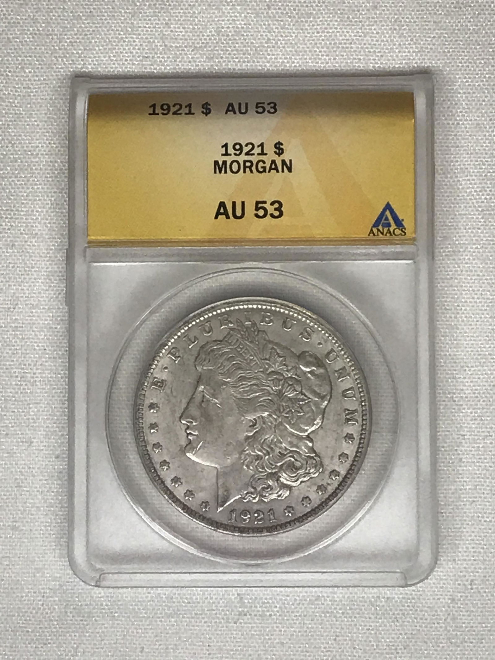 1921 Silver Morgan Dollar Graded AU 53 (1 of 1)