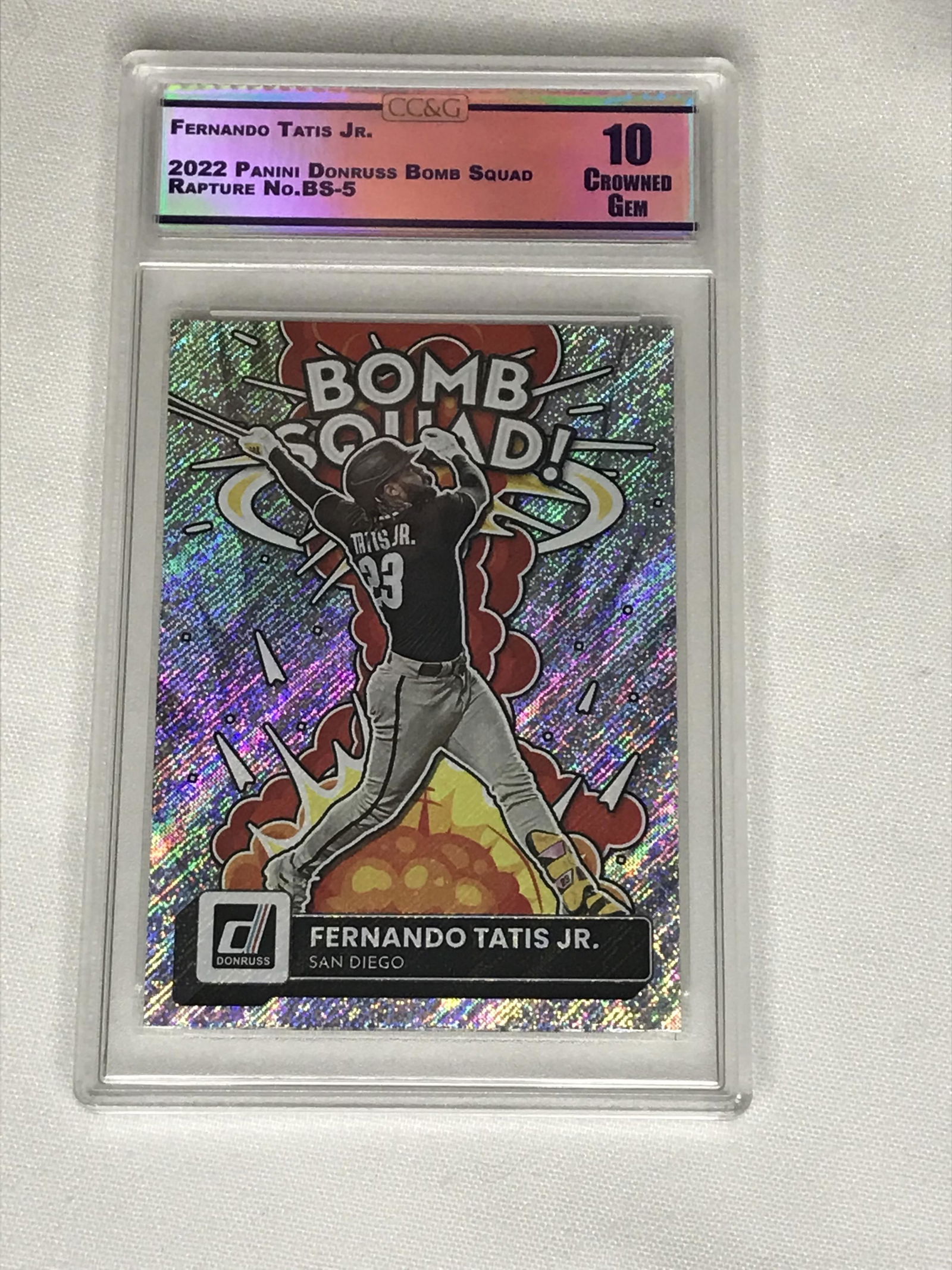 Fernando Tatis Jr. Panini Donruss Bomb Squad Rapture CC&G 10: Fernando Tatis Jr. Panini Donruss Bomb Squad Rapture CC&G 10