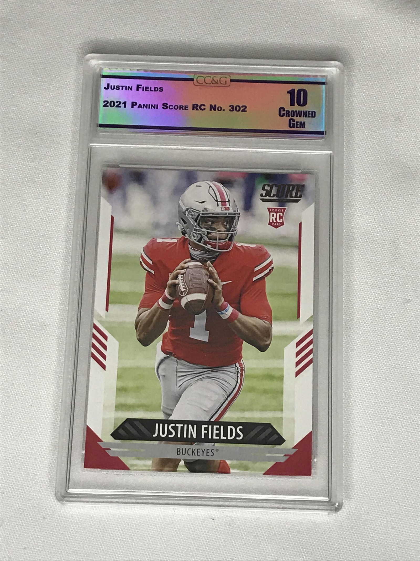 Justin Fields Panini Score RC CC&G 10: Justin Fields Panini Score RC CC&G 10