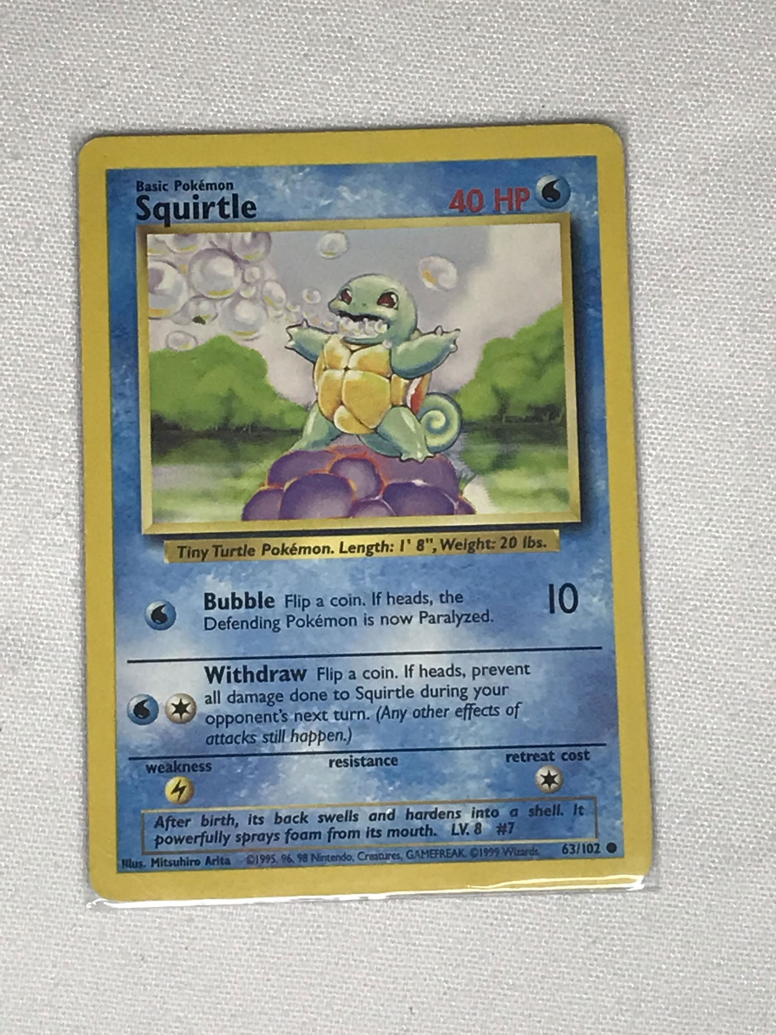 Base Set Squirtle Pokemon single - moderately played (1 of 1)