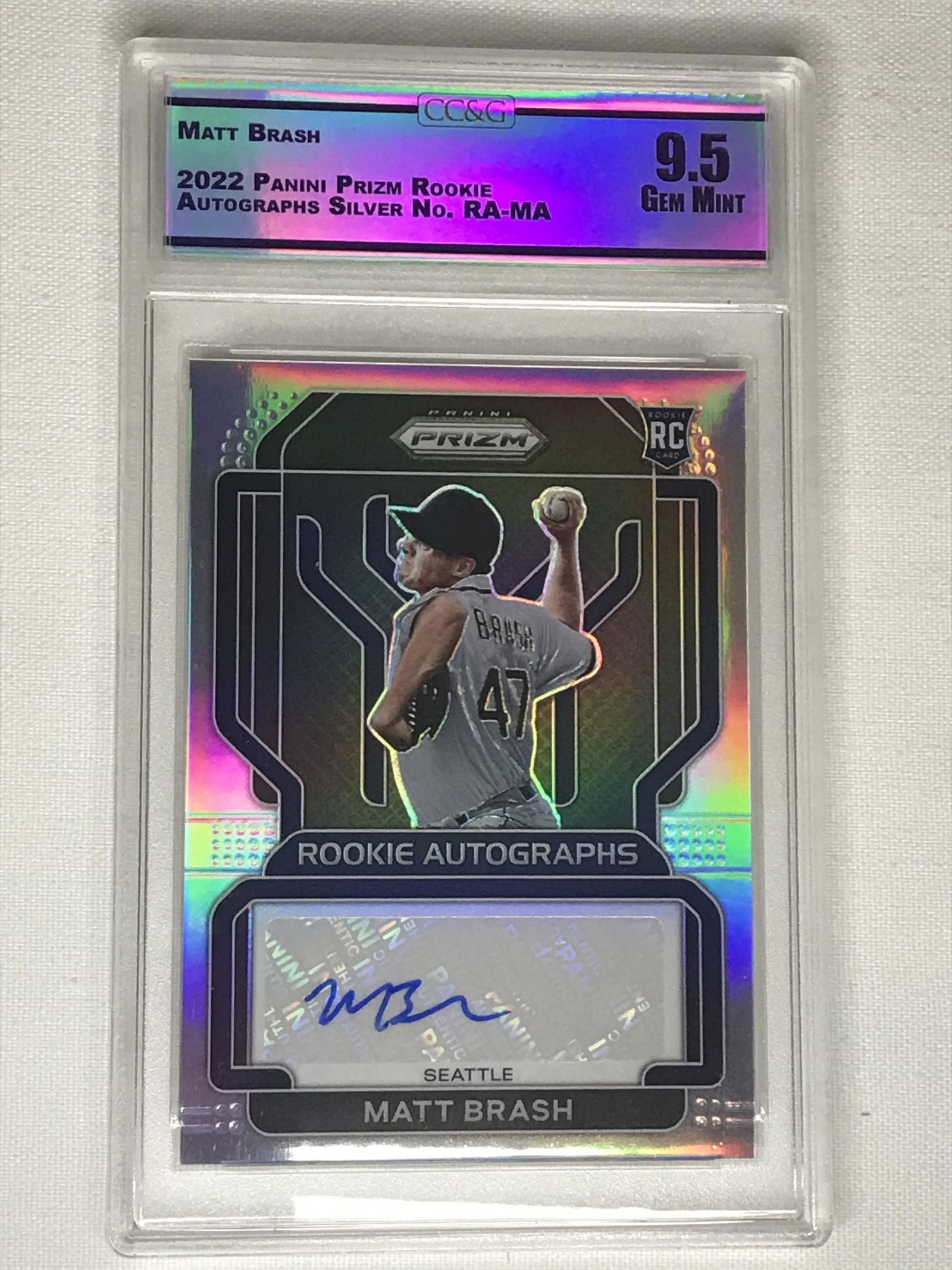 Matt Brash Panini Prizm Rookie Auto CC&G 9.5 *** (1 of 1)