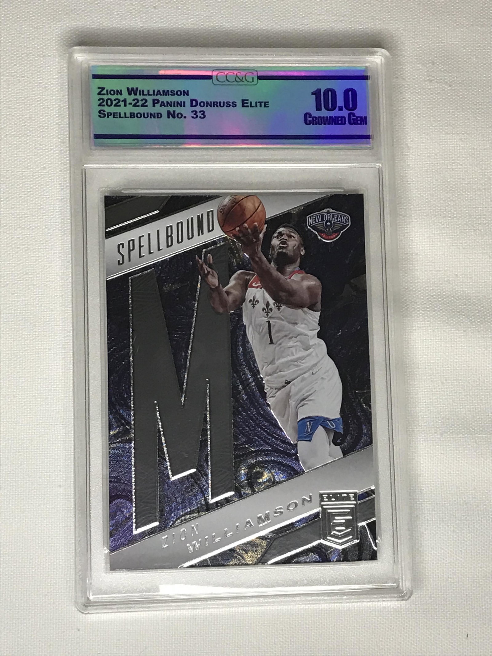 Zion Williamson Panini Donruss Elite Spellbound CC&G 10: Zion Williamson Panini Donruss Elite Spellbound CC&G 10