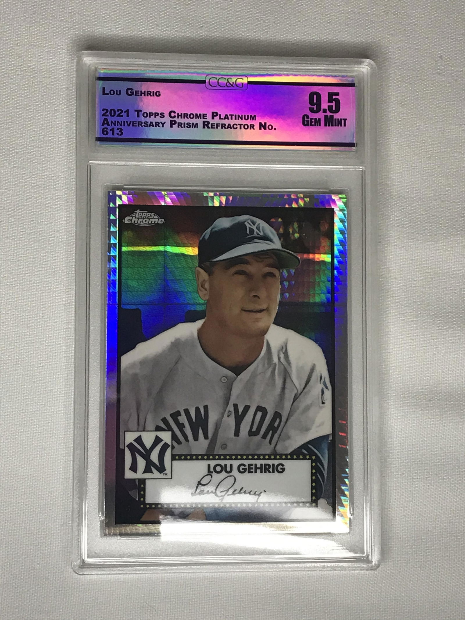 Lou Gehrig Topps Chrome Prism Refractor CC&G 9.5 (1 of 1)