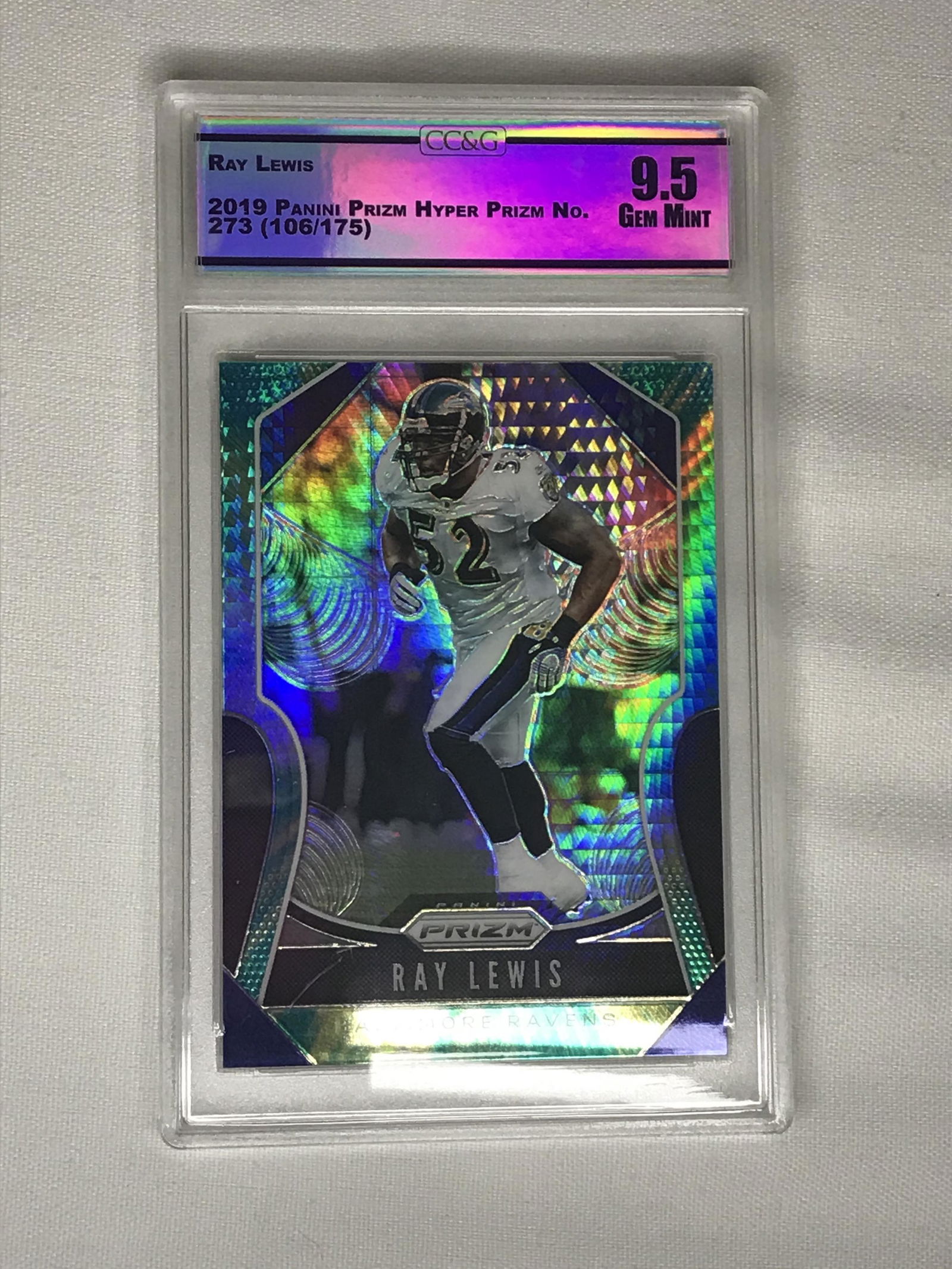 Ray Lewis Panini Prizm Hyper Prizm CC&G 9.5 (106/175) (1 of 1)