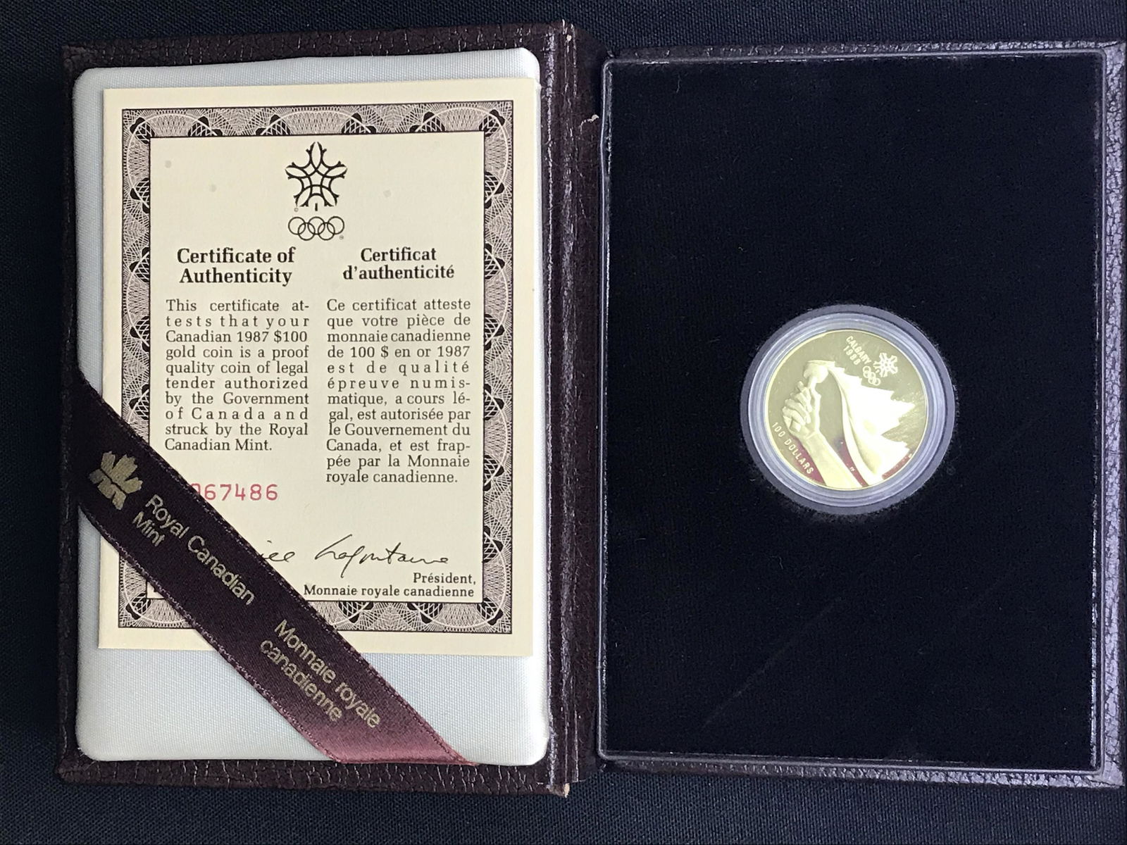 Canadian $100 1/2 Oz Gold Coin - 58% Gold With COA : $585 Melt Value (1 of 1)