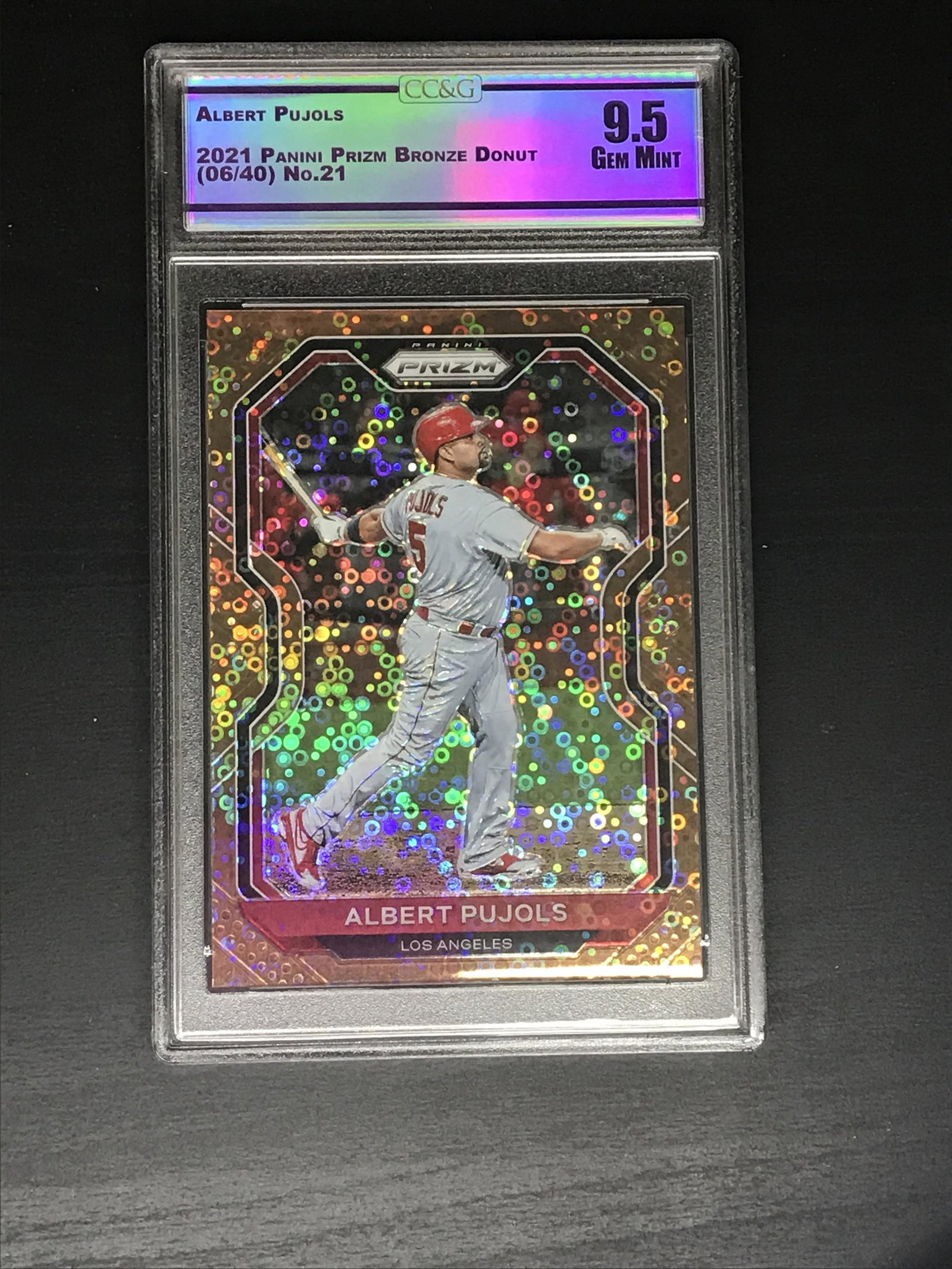 Albert Pujols Panini Prizm Bronze Donut CC&G 9.5: Albert Pujols Panini Prizm Bronze Donut CC&G 9.5