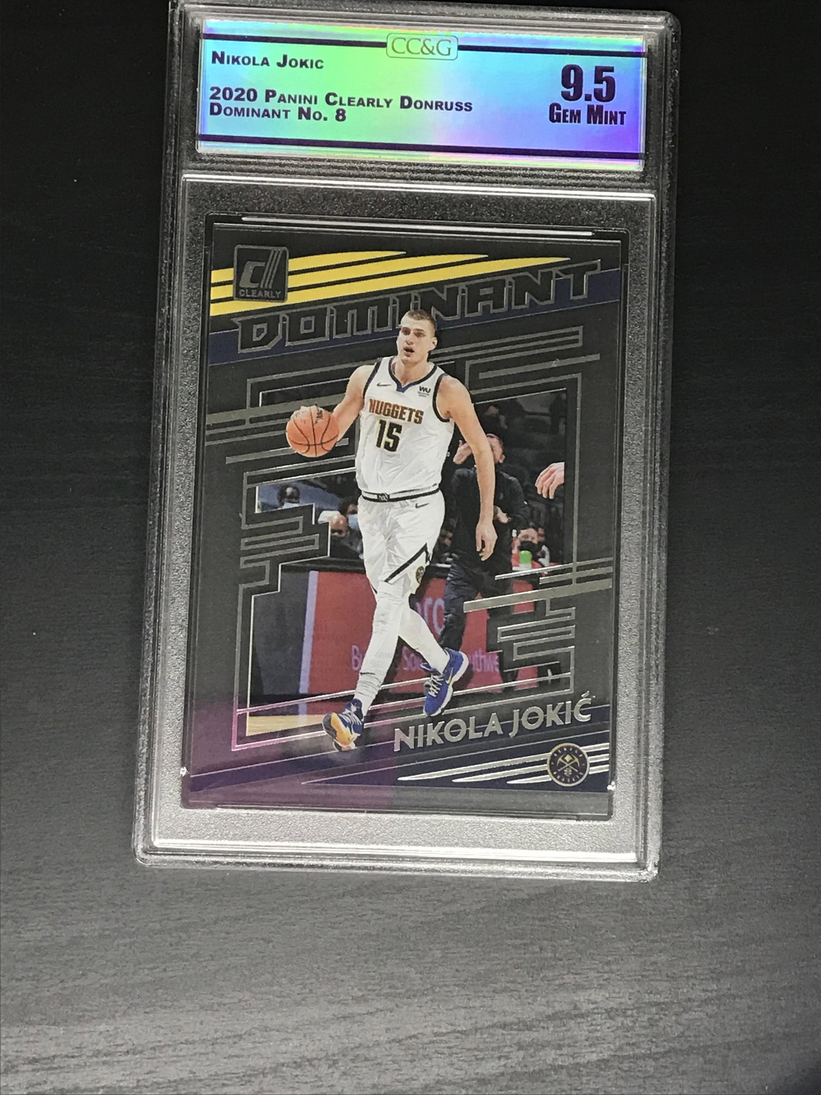 Nikola Jokic Panini Clearly Donruss Dominant CC&G 9.5: Nikola Jokic Panini Clearly Donruss Dominant CC&G 9.5