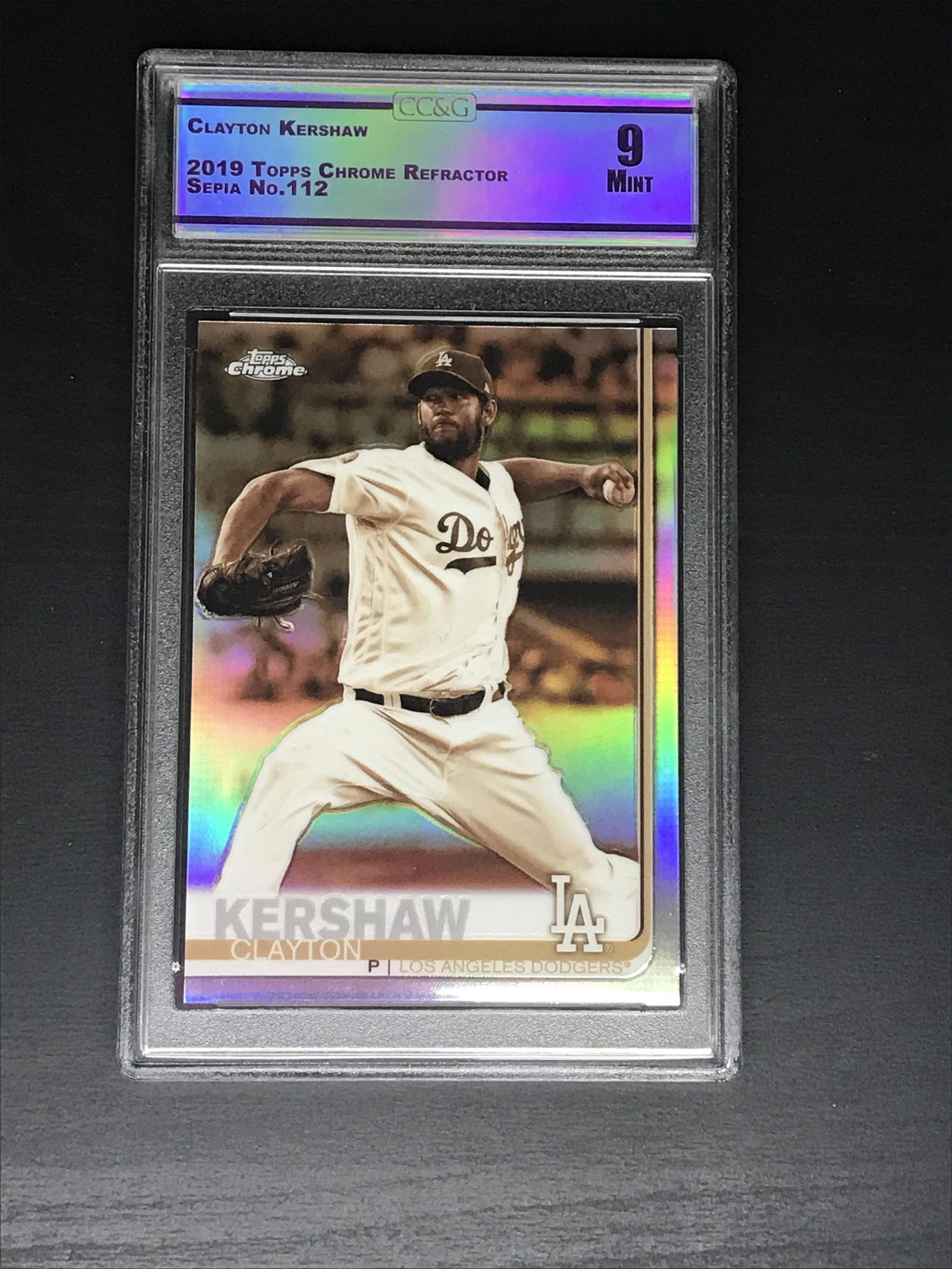 Clayton Kershaw Topps Chrome Sepia Refractor CC&G 9 (1 of 1)