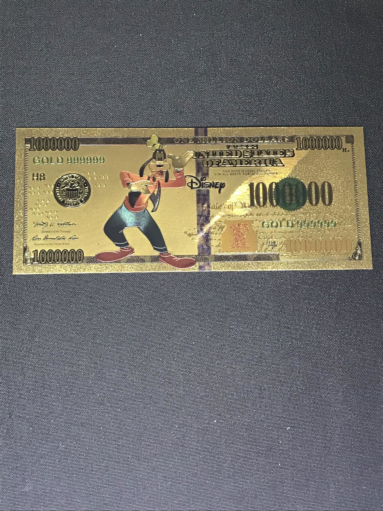 Disney Gold Foil Commemorative Note: Disney Gold Foil Commemorative Note