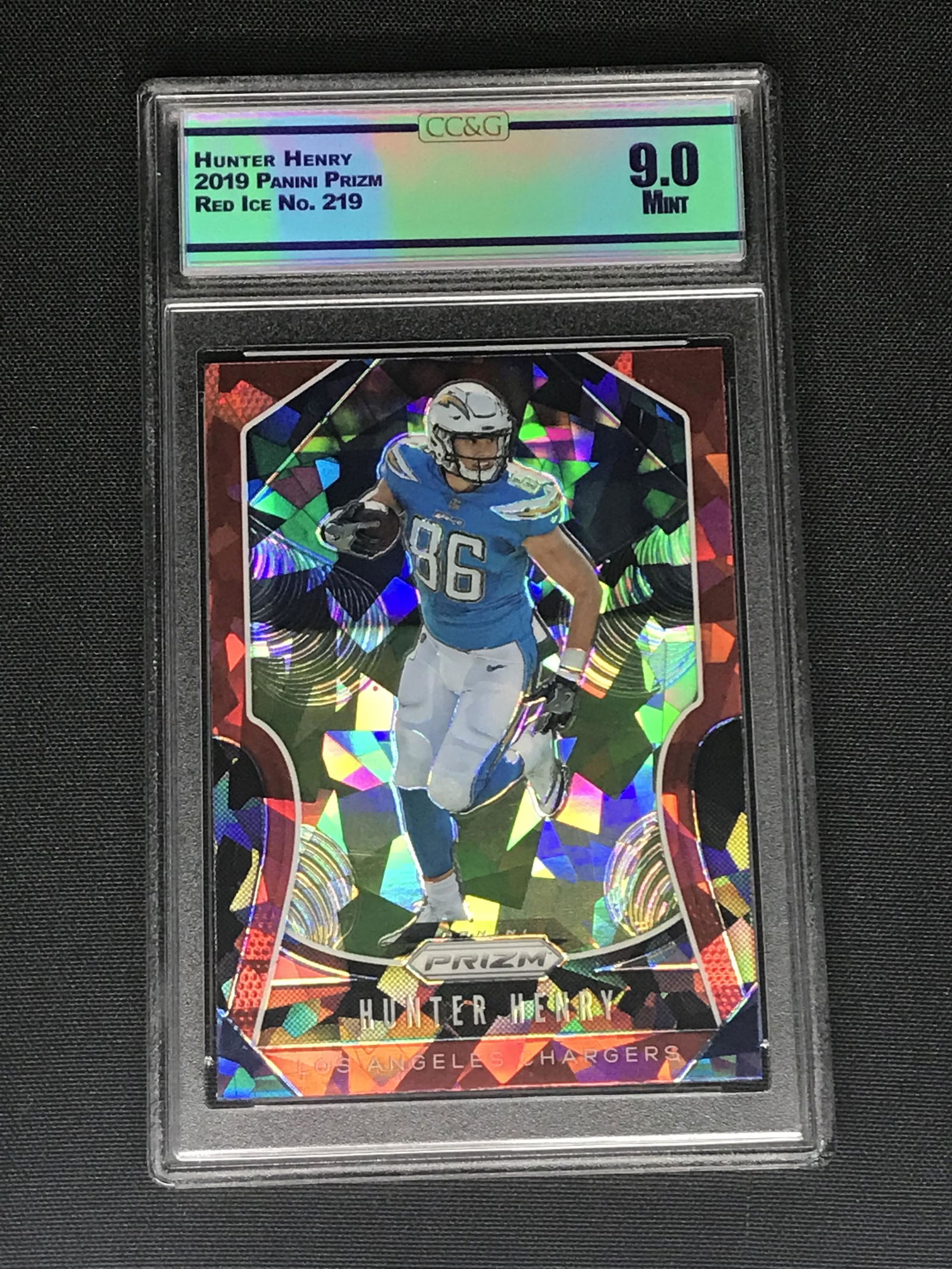 Hunter Henry Panini Prizm Red Ice Graded CC&G Mint 9 (1 of 1)