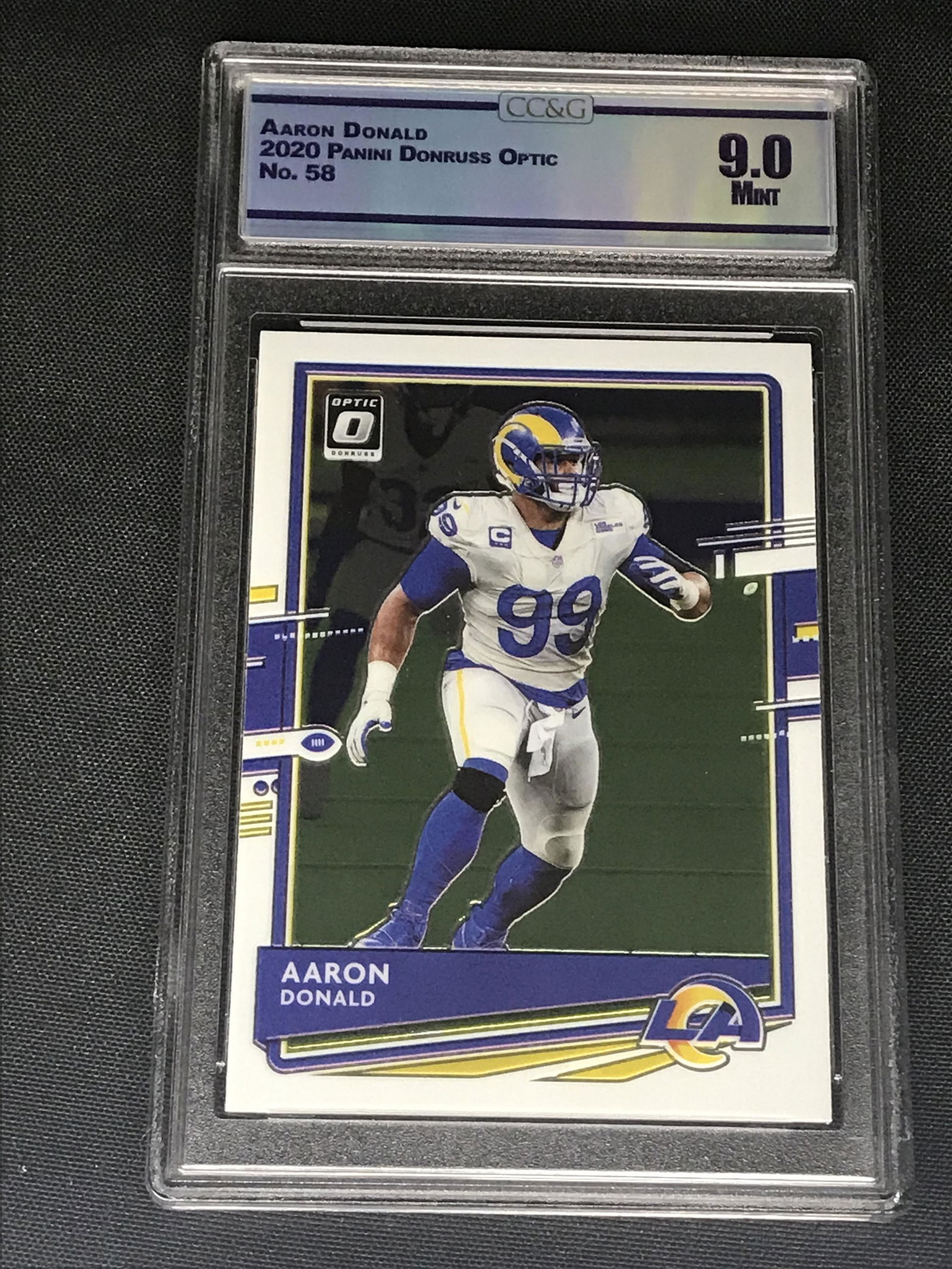 Aaron Donald Panini Donruss Optic Graded CC&G Mint 9: Aaron Donald Panini Donruss Optic Graded CC&G Mint 9