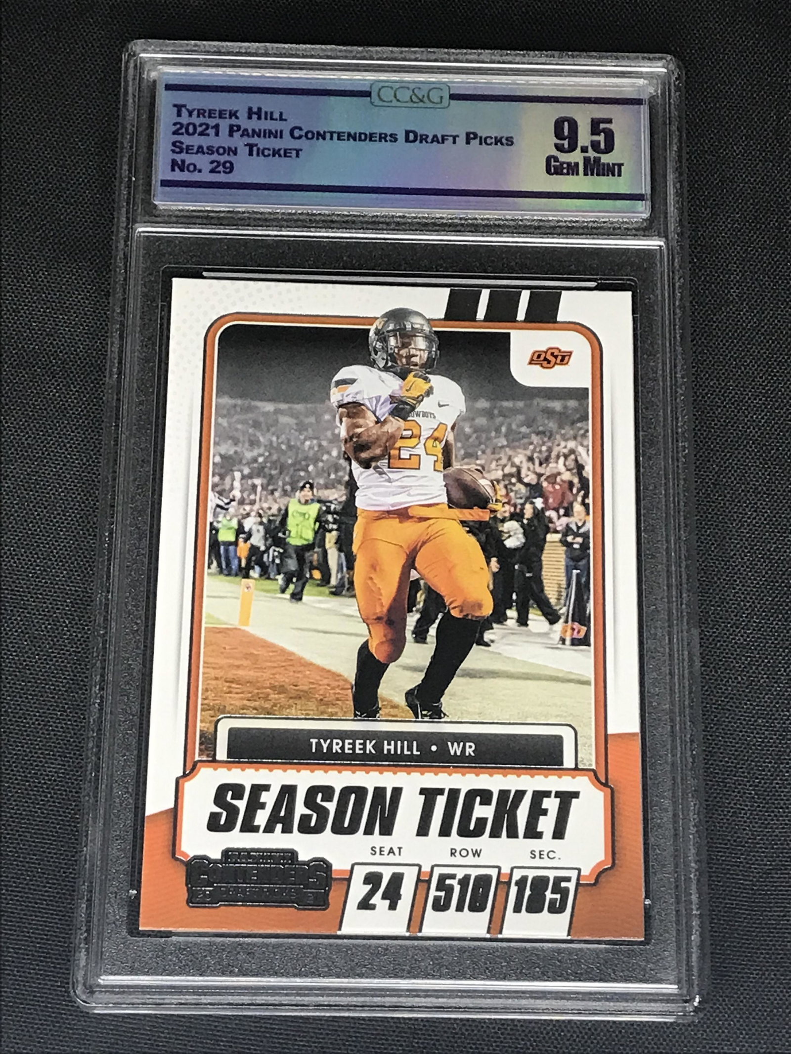 Tyreek Hill Panini Contenders Graded CC&G Gem Mint 9.5: Tyreek Hill Panini Contenders Graded CC&G Gem Mint 9.5
