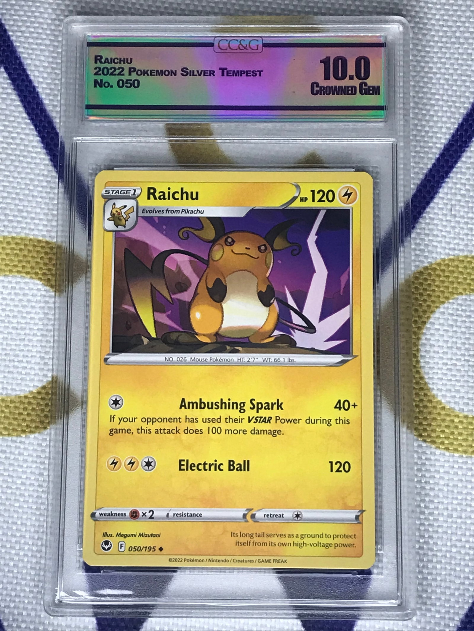 Raichu CC&G graded 10: Raichu CC&G graded 10