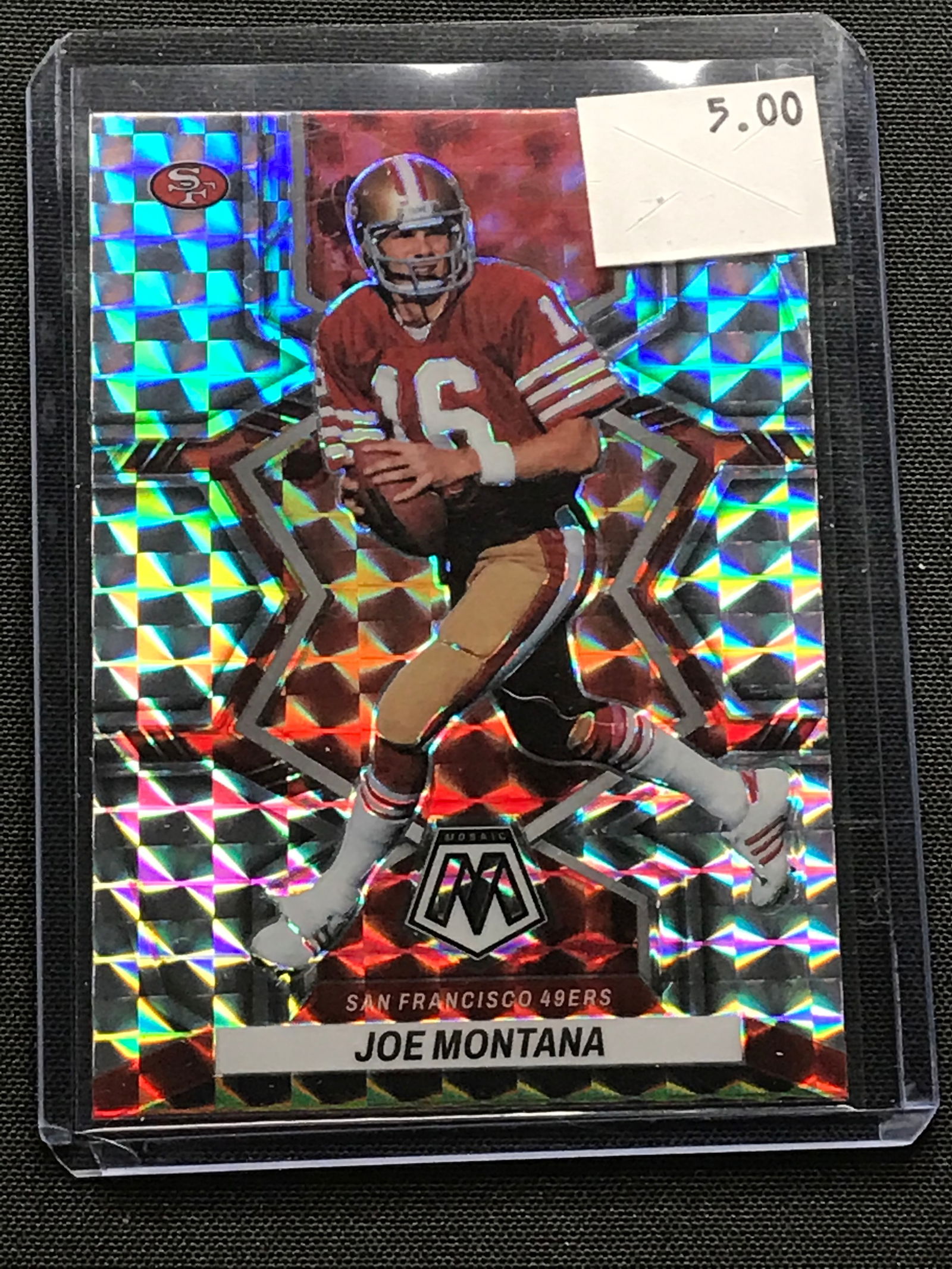 Joe Montana Panini Mosaic Prizm card: Joe Montana Panini Mosaic Prizm card