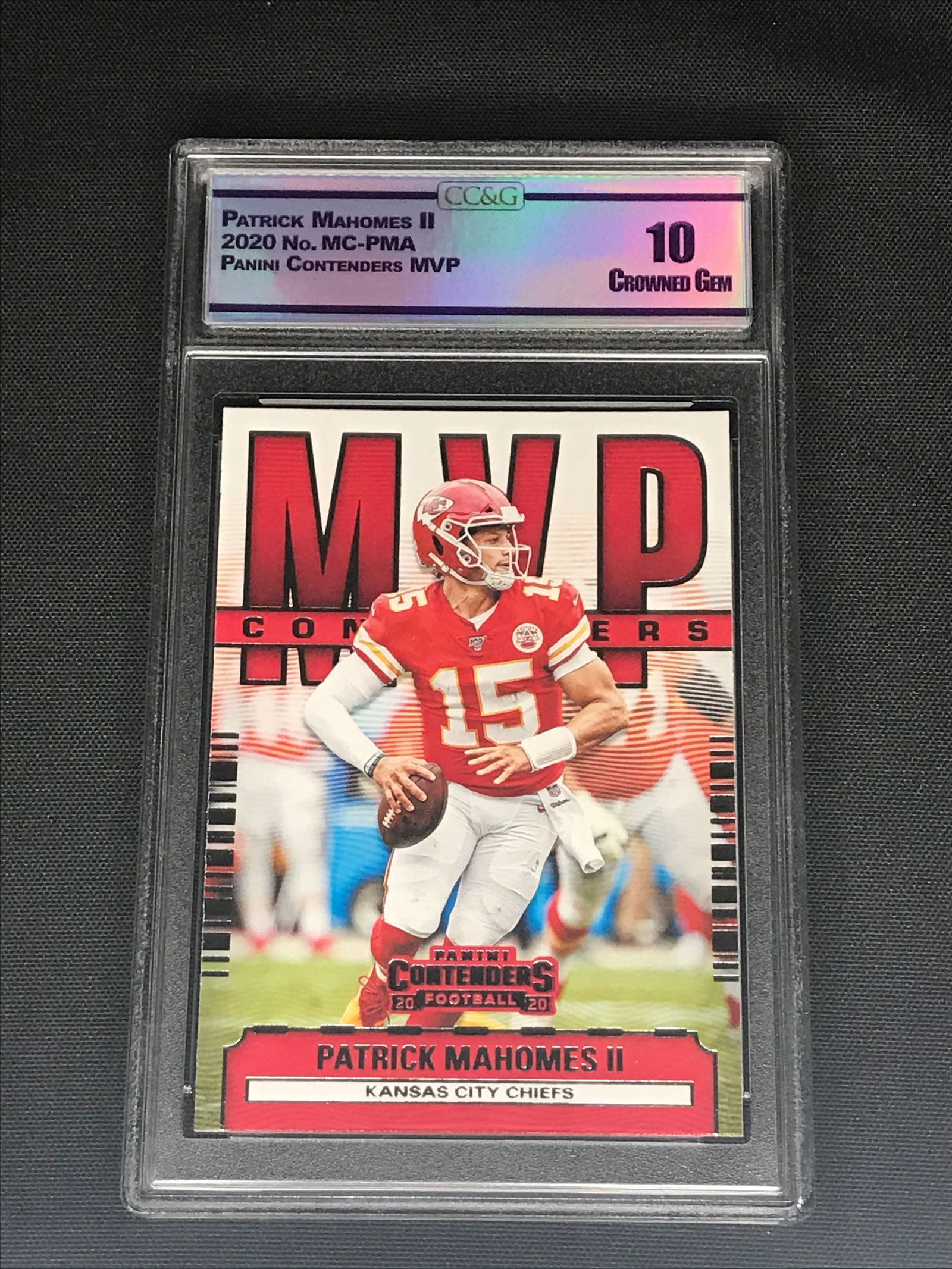 Patrick Mahomes II Panini Contenders MVP Graded CC&G Crowned Gem 10 (1 of 1)