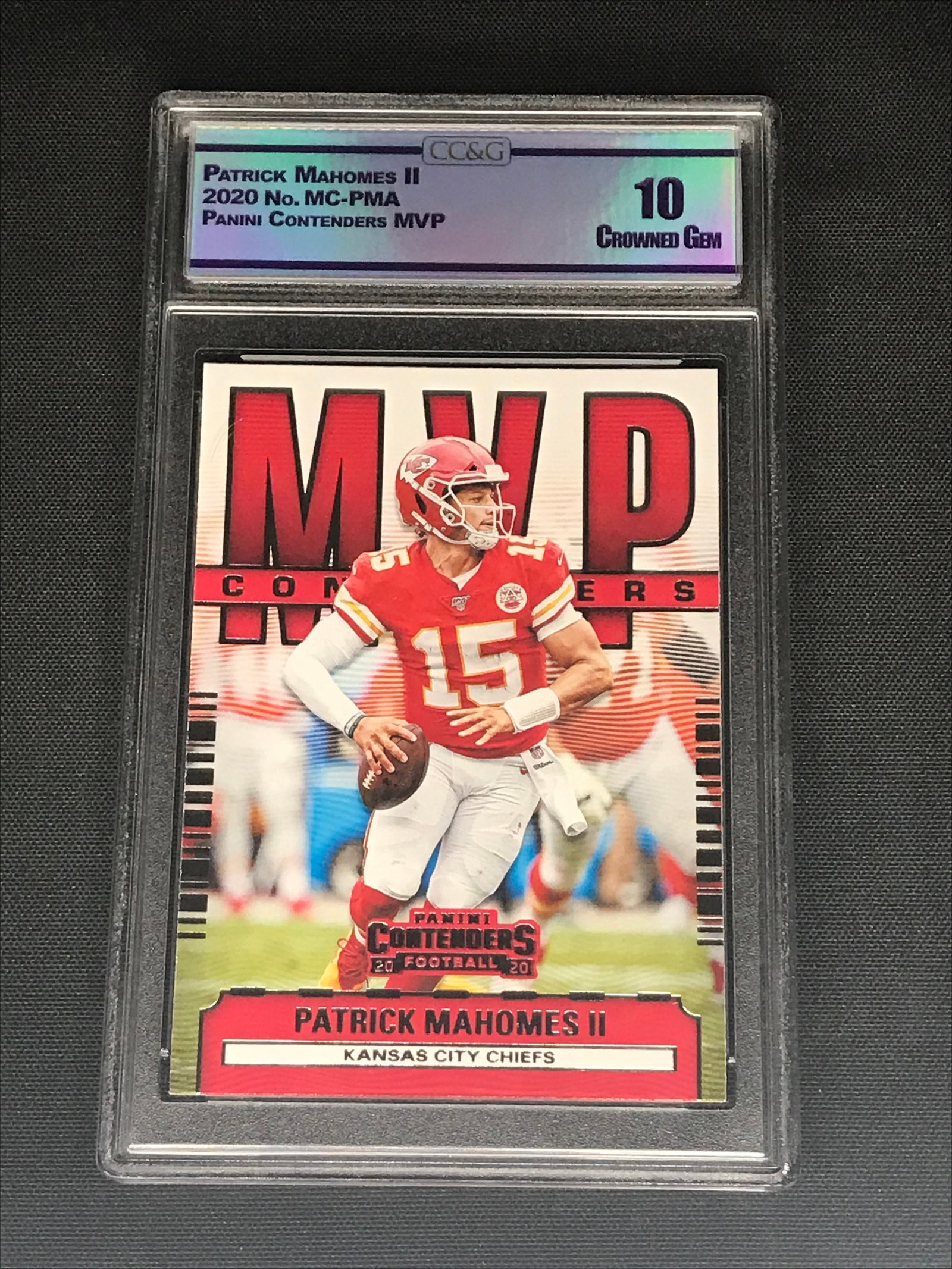 Patrick Mahomes II Panini Contenders MVP Graded CC&G Crowned Gem 10 (1 of 1)
