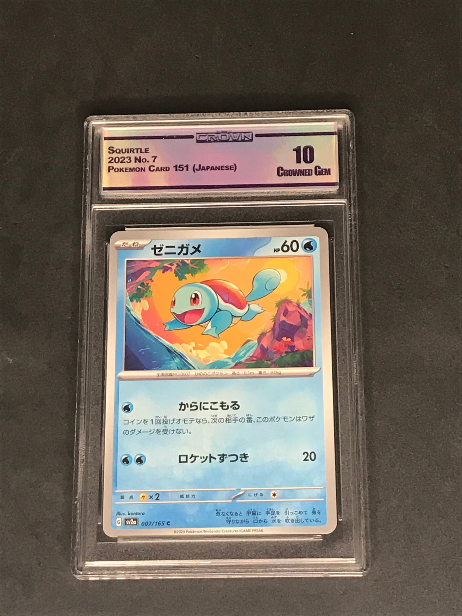 Squirtle Pokemon card - graded CC&G 10: Squirtle Pokemon card - graded CC&G 10