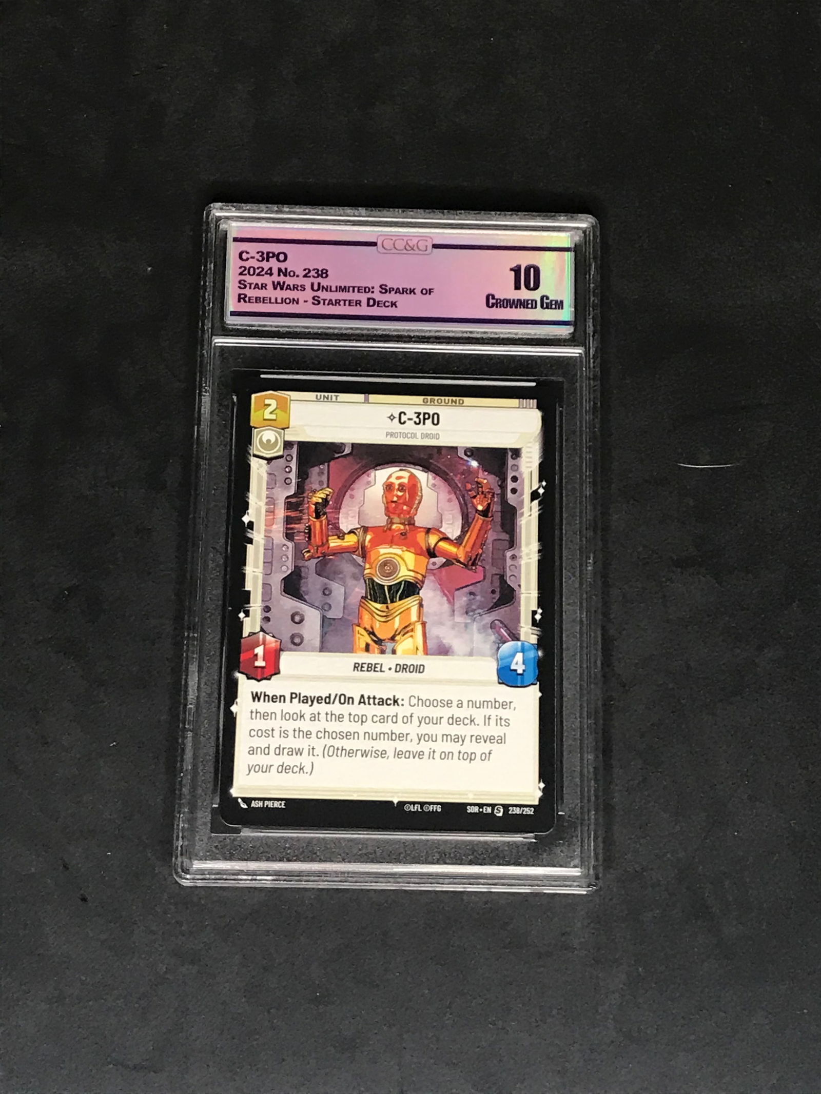 C-3PO Star Wars Graded CC&G Crowned Gem 10 (1 of 1)