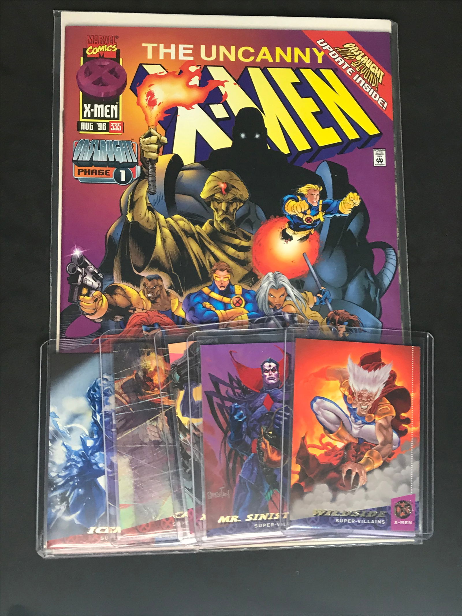 Marvel Comics The Uncanny X-Men Issue 335 with 5 X-Men Trading Cards: Marvel Comics The Uncanny X-Men Issue 335 with 5 X-Men Trading Cards