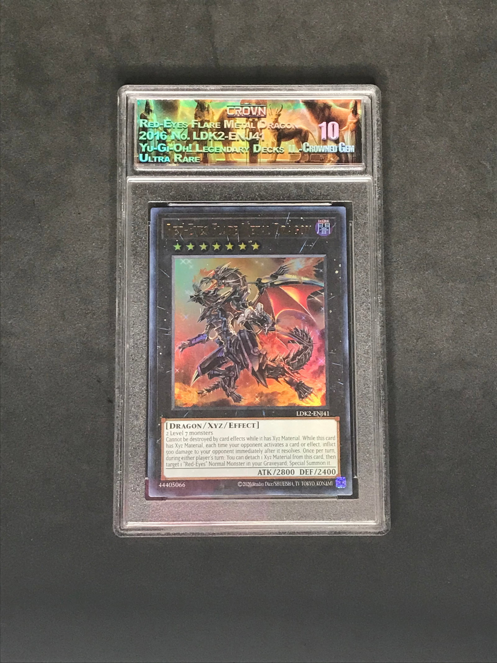 Red-Eyes Flare Metal Dragon Ultra Rare Yu-Gi-Oh! Card Graded CC&G Crowned Gem 10 - With Custom Label: Red-Eyes Flare Metal Dragon Ultra Rare Yu-Gi-Oh! Card Graded CC&G Crowned Gem 10 - With Custom Label